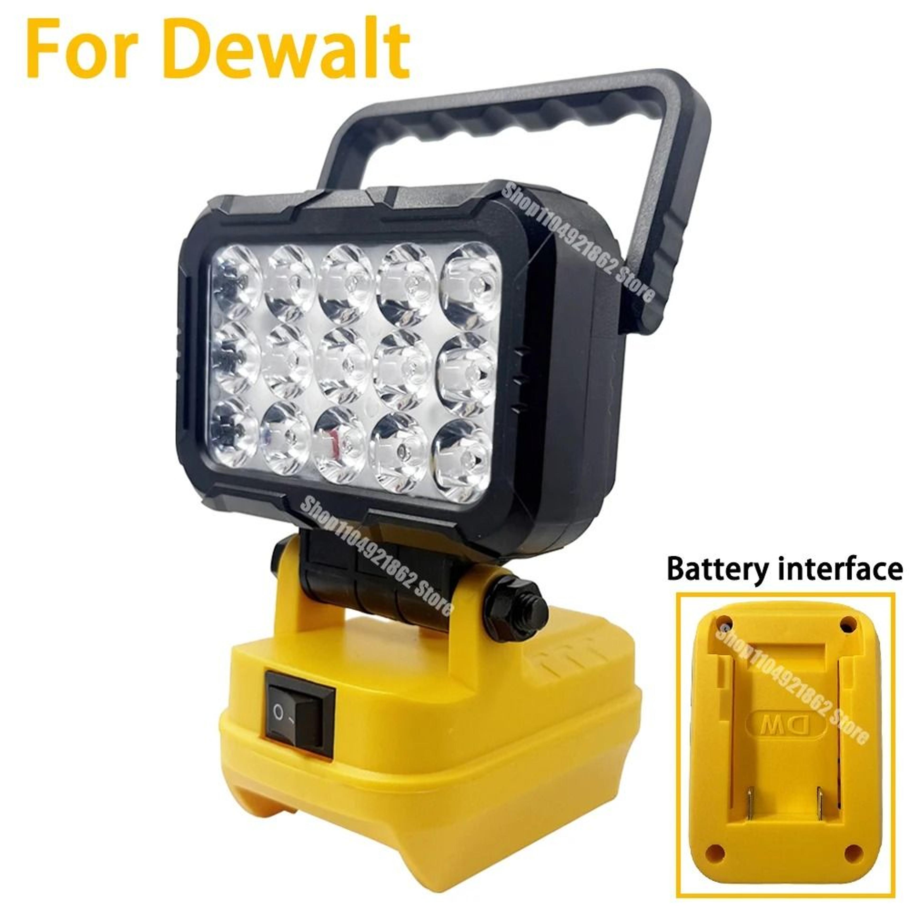 Universal Cordless LED Work Light  USB Charger Adapter For Makita Milwaukee  DeWalt 18V Batteries 8
