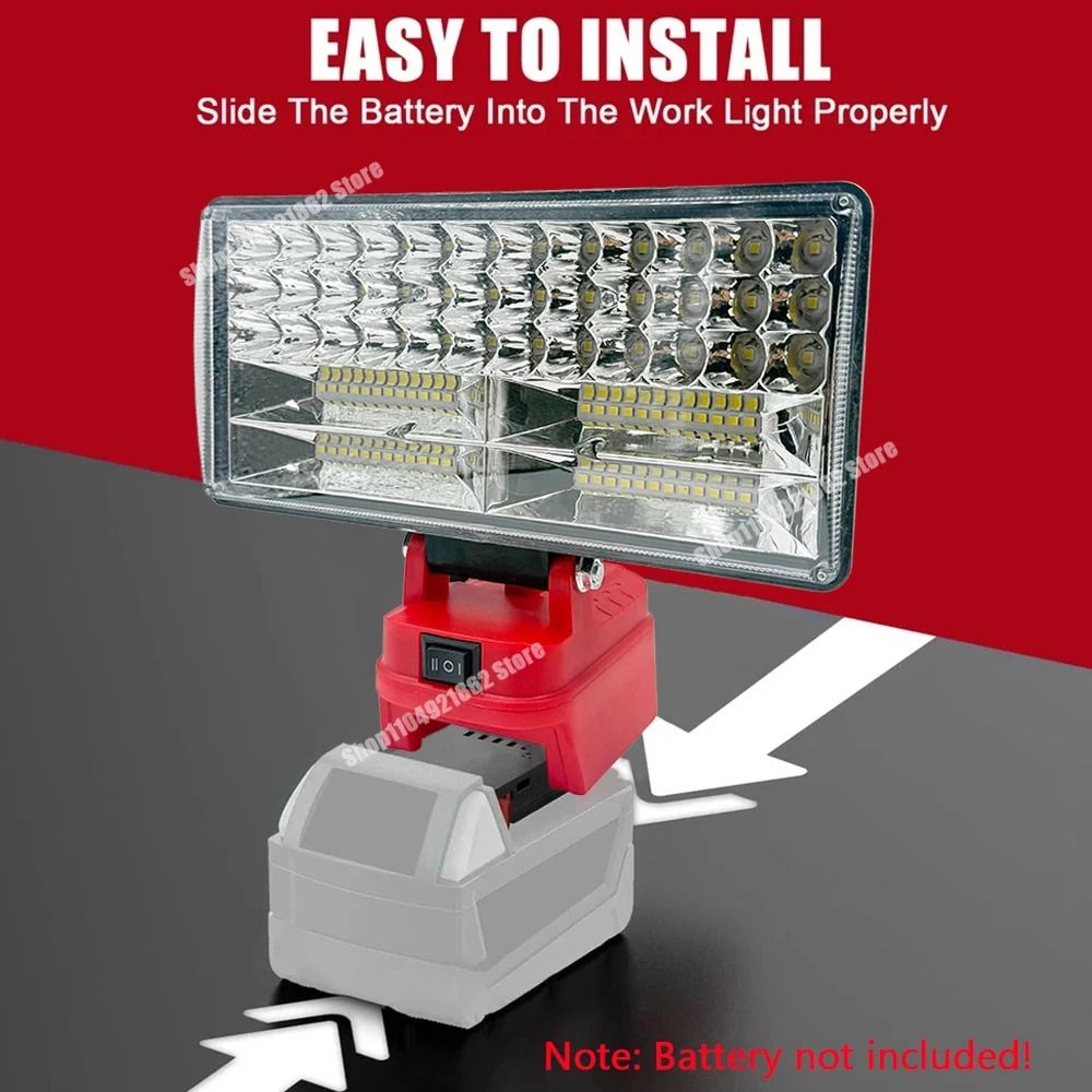 8Inch Cordless LED Work Light Spotlight  USB Power Bank For Milwaukee M18  DeWalt 20V Batteries 4