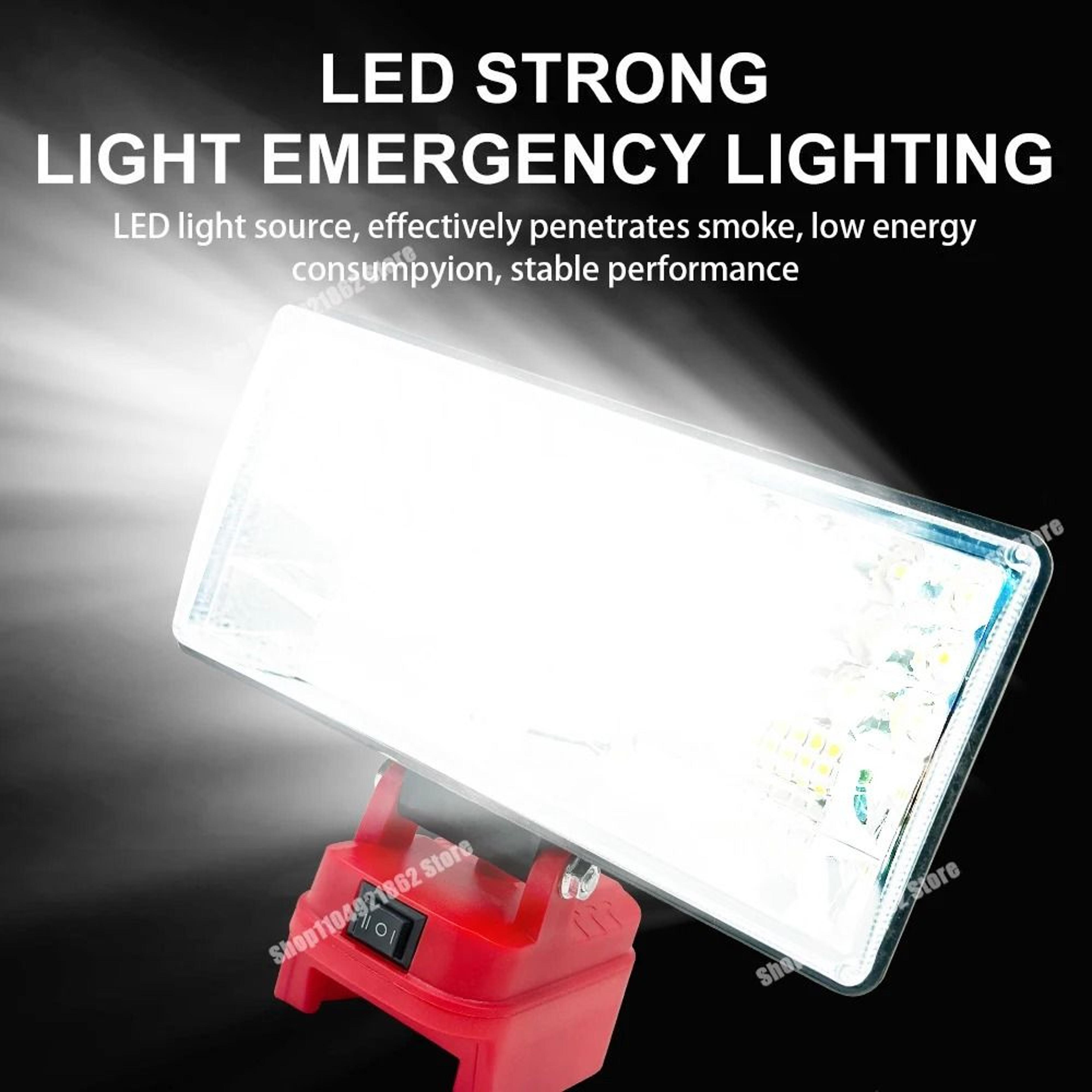 8Inch Cordless LED Work Light Spotlight  USB Power Bank For Milwaukee M18  DeWalt 20V Batteries 5