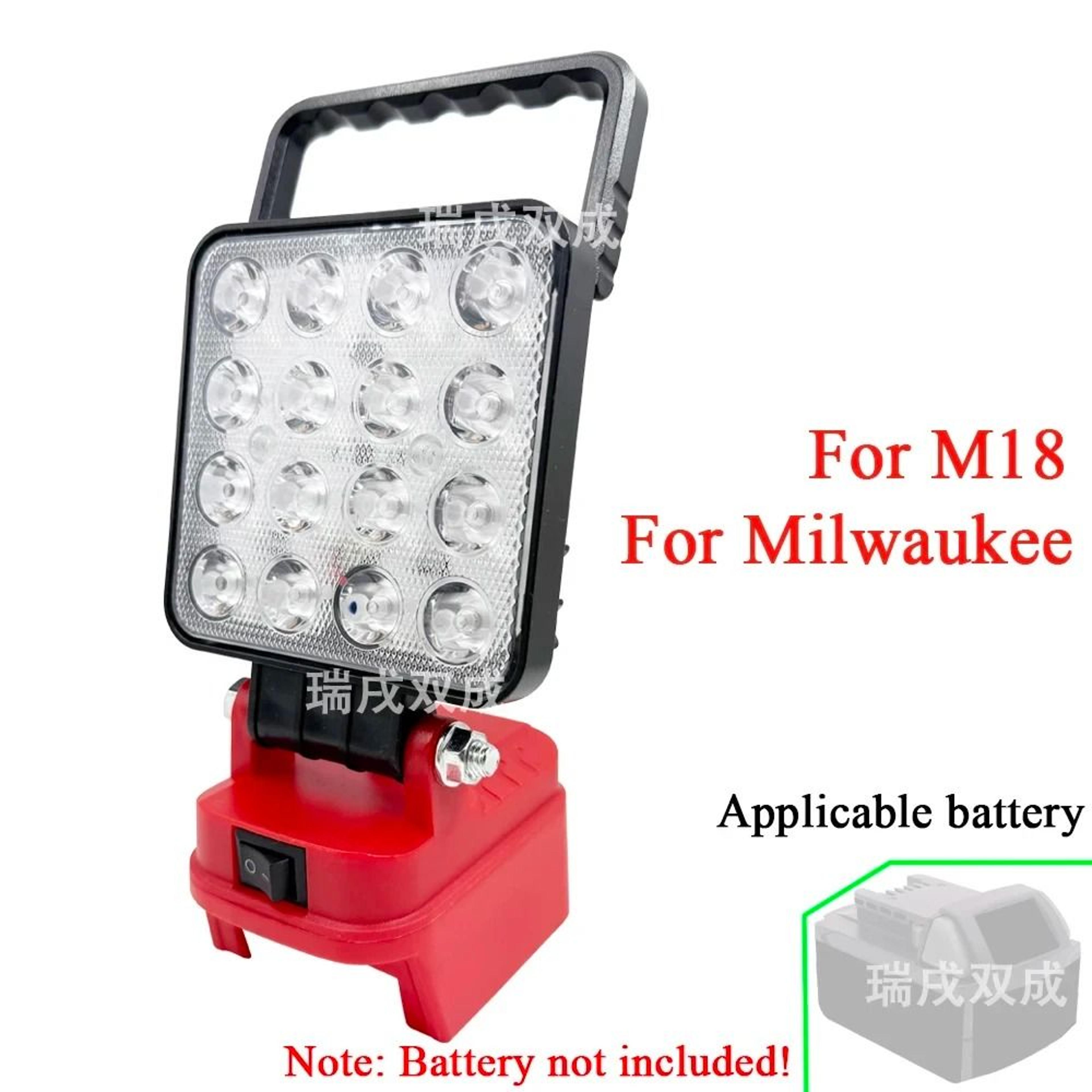 4Inch 16LED Cordless Work Light Spotlight  USB Charger Adapter For Makita Milwaukee  DeWalt 18V20V  8
