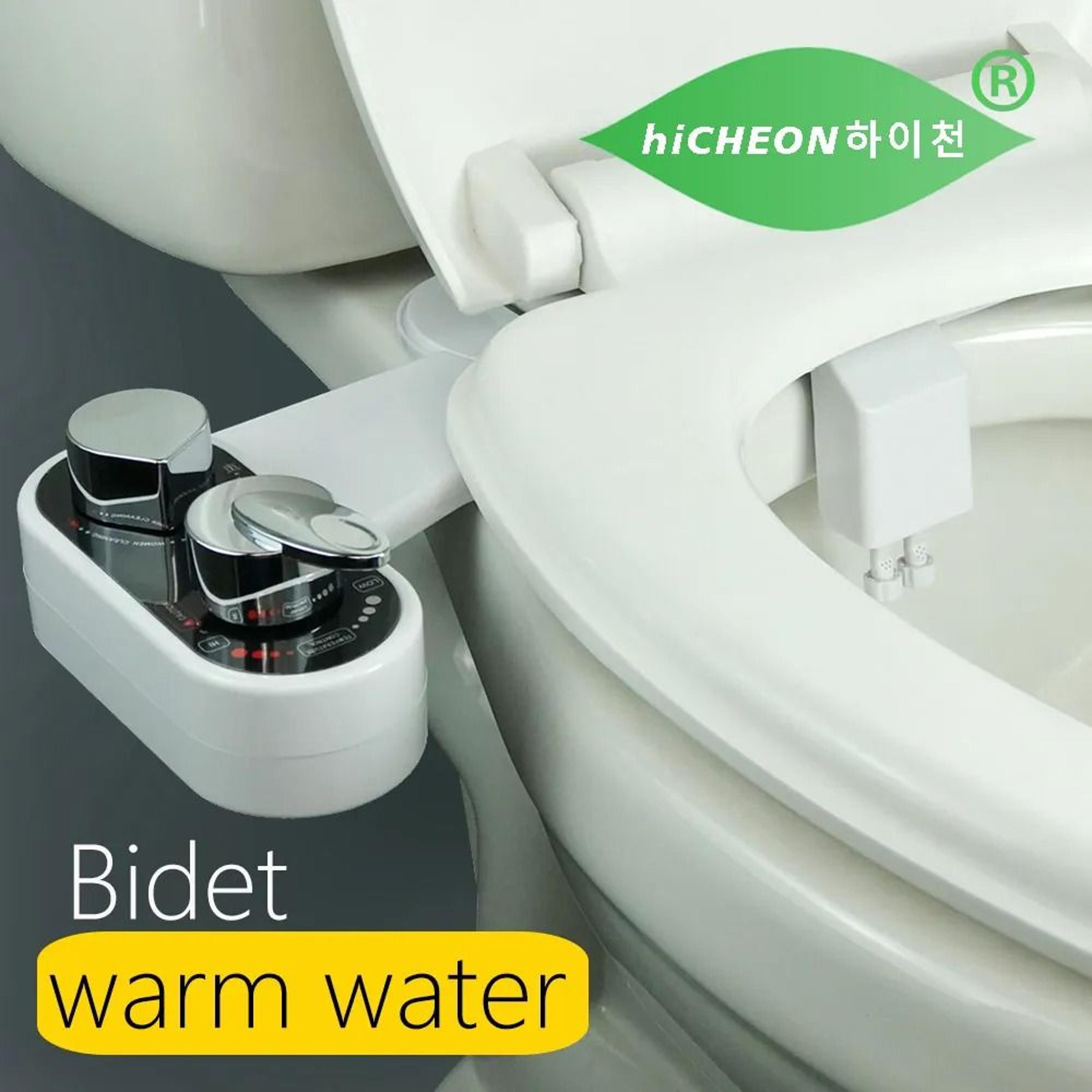 hot and cold water bidet toilet seat attachment dual nozzle mechanical shattaf