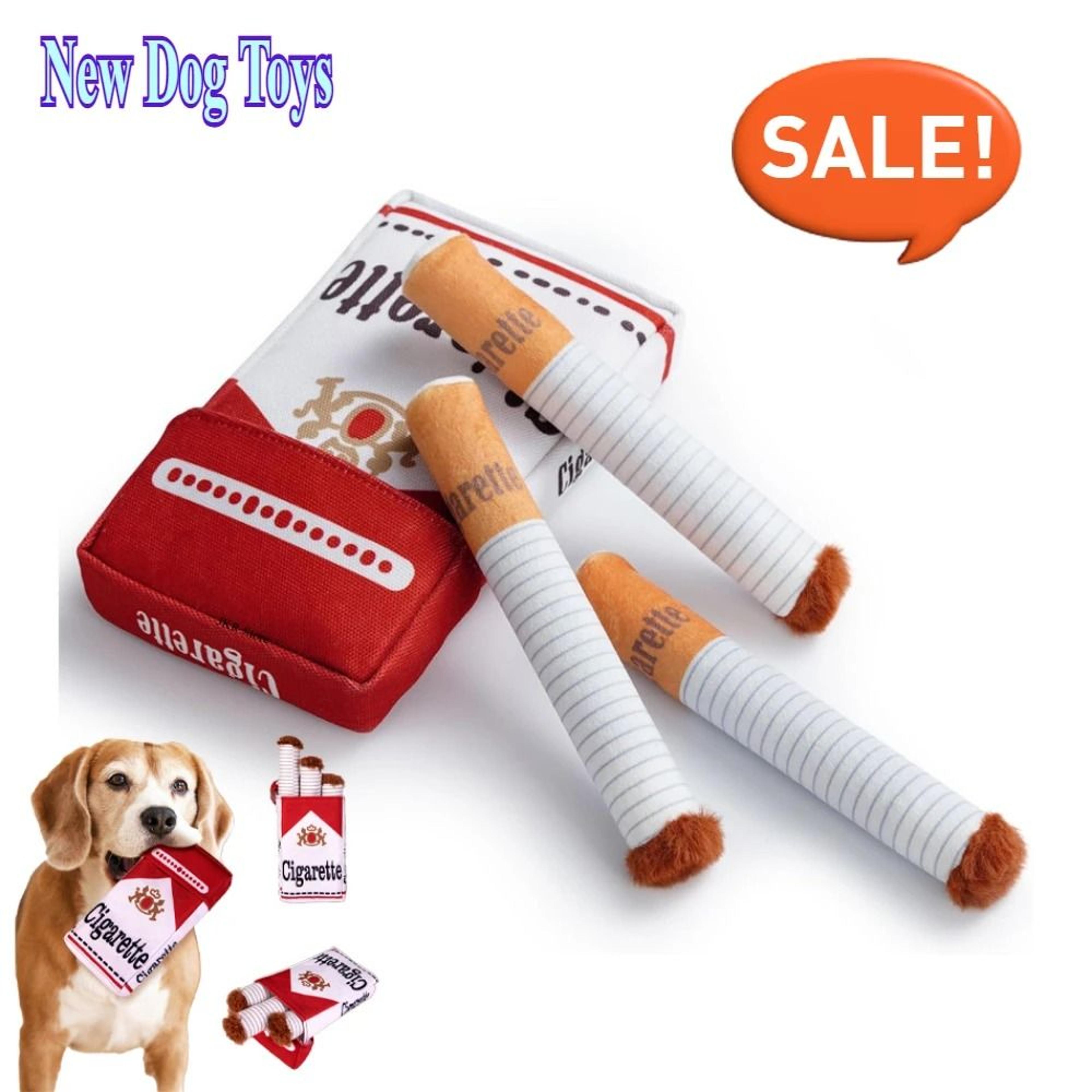 funny interactive cigarette design plush dog toy giggling chewing pet gift