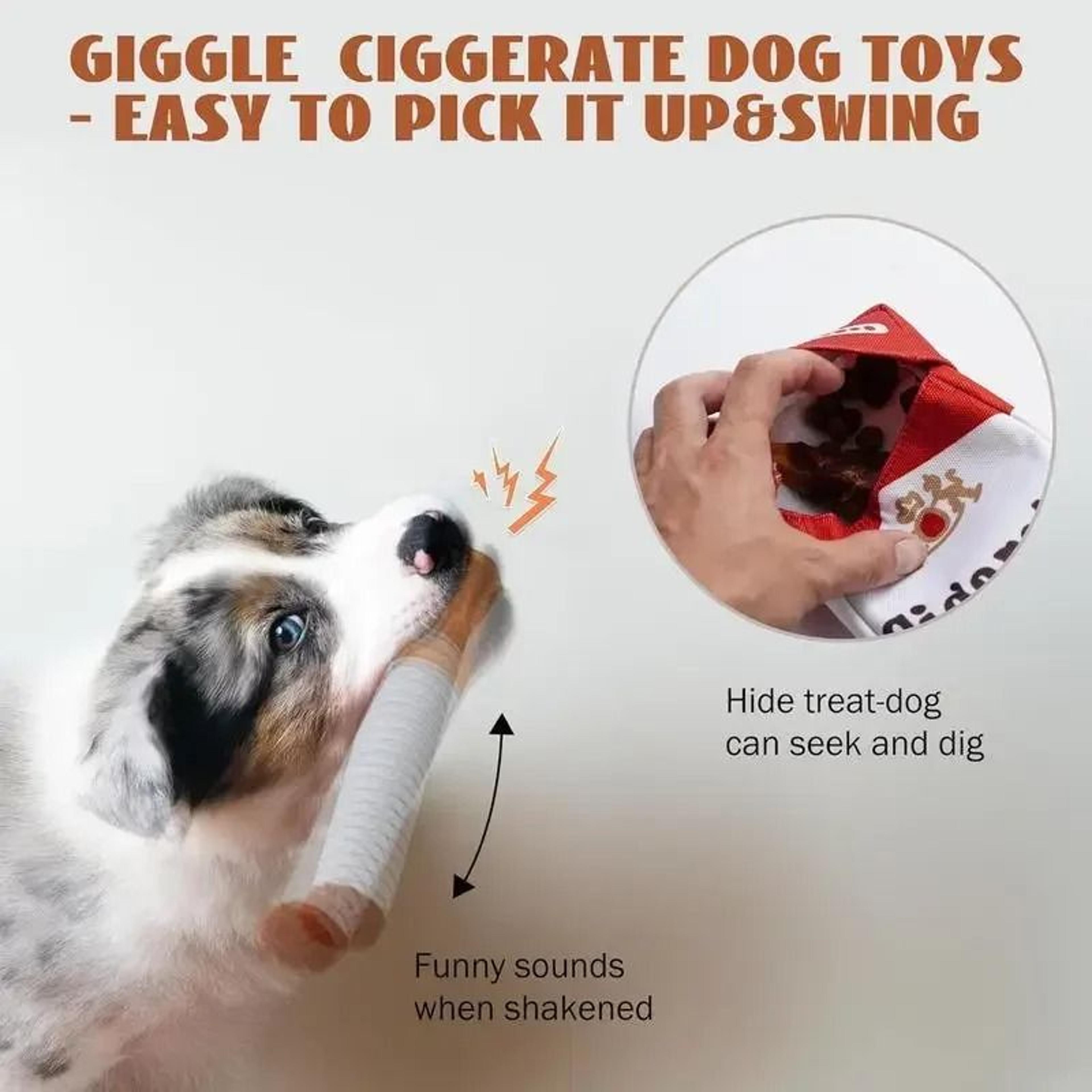 Funny Interactive Cigarette Design Plush Dog Toy Giggling Chewing Pet Gift 2