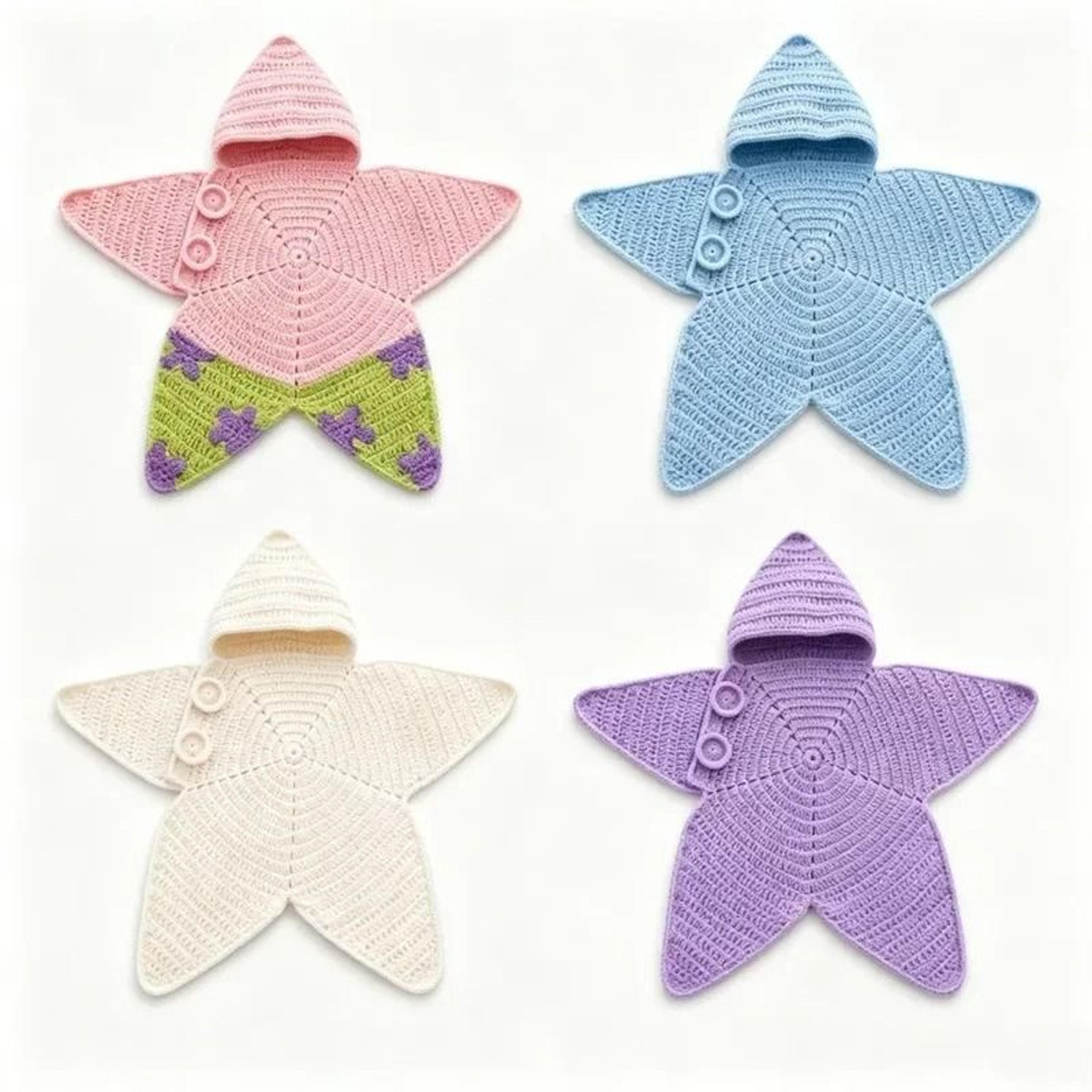 Cute Cartoon Hand Crocheted Starfish Baby Romper Knitted Jumpsuit 3