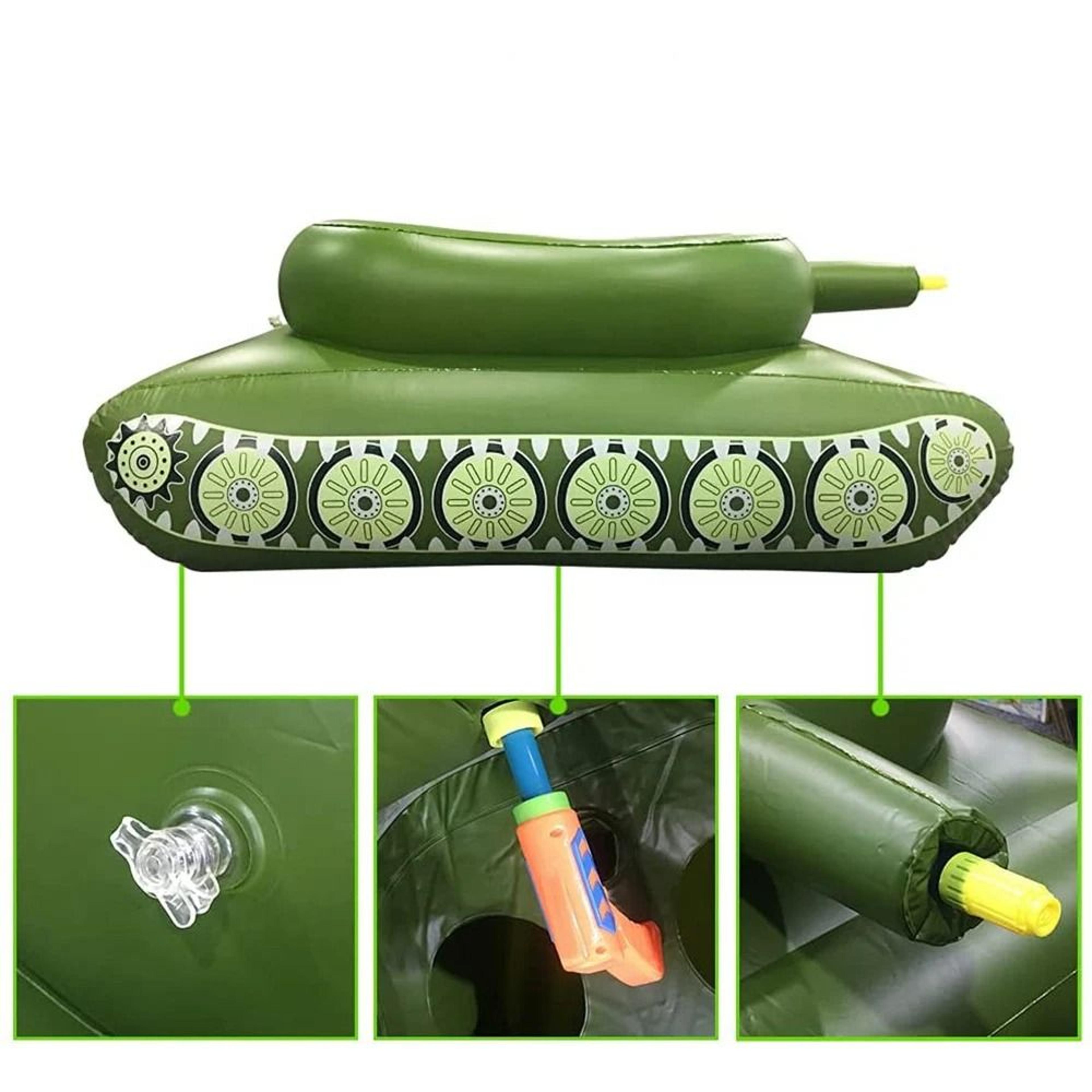 Giant Inflatable Tank Pool Float With Water Cannon Blaster Summer Water Toy 1