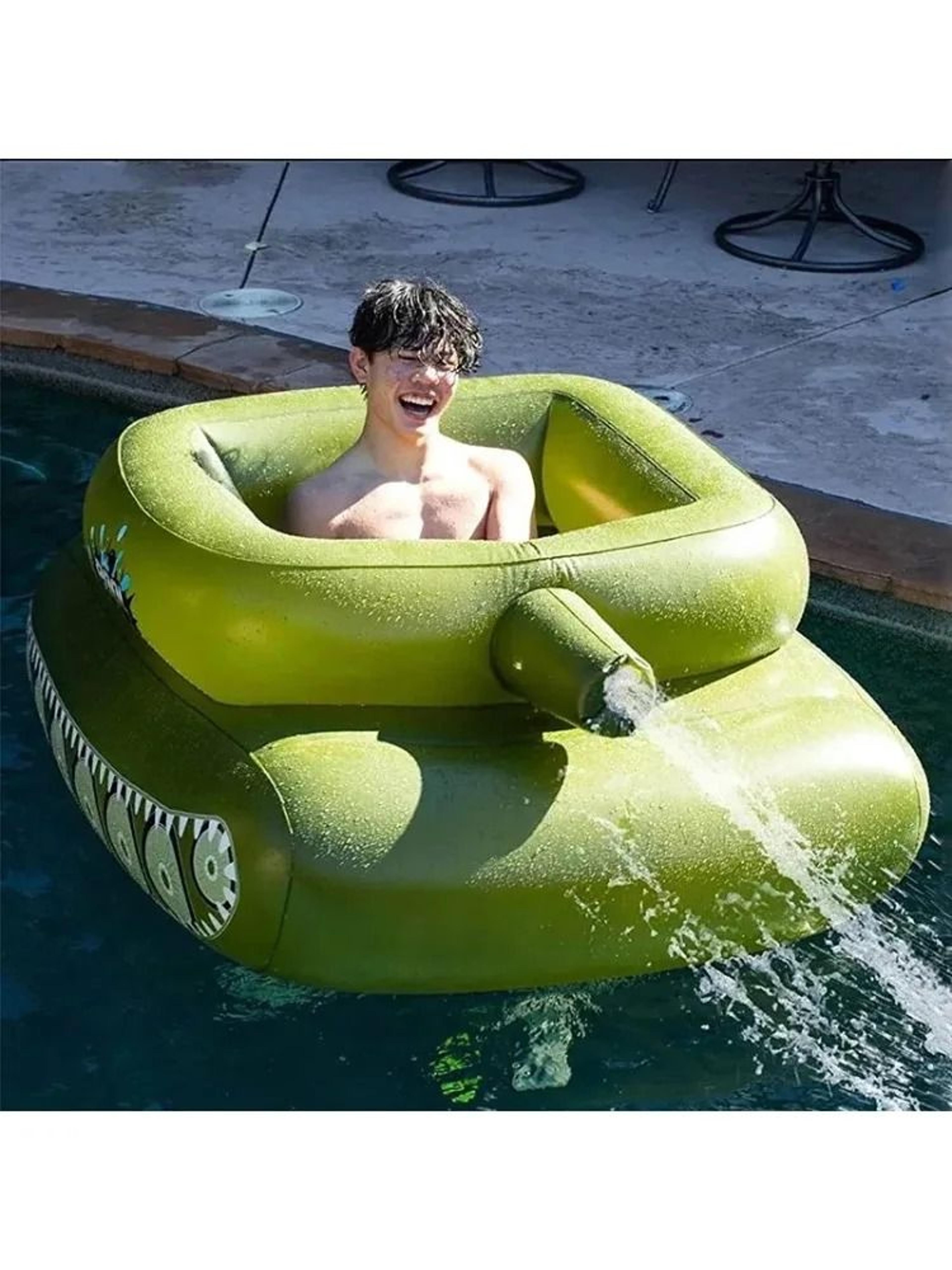 Giant Inflatable Tank Pool Float With Water Cannon Blaster Summer Water Toy 6
