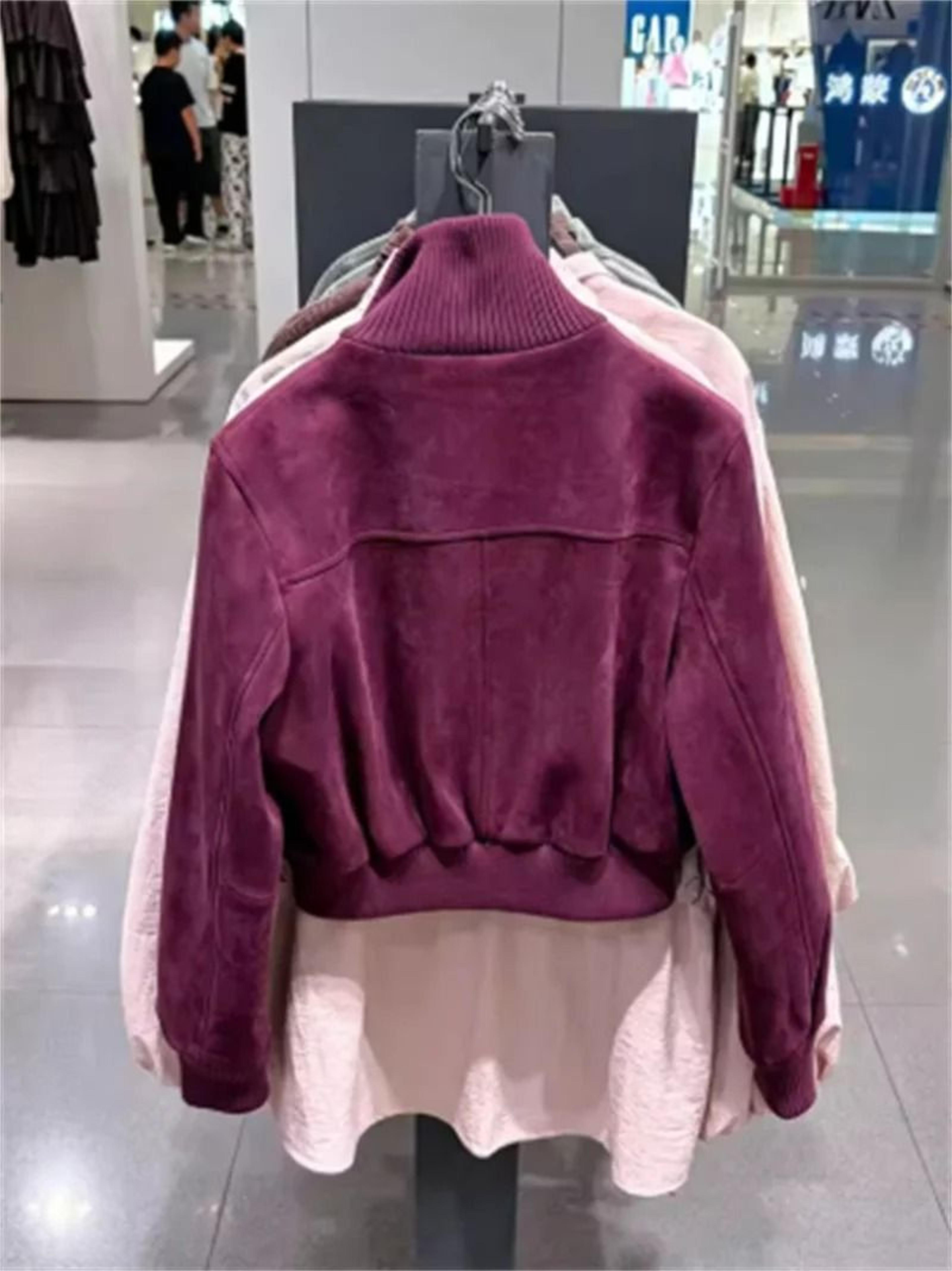 Womens Ribbed Stand Collar Cropped Jacket Retro HighWaist Casual Short Coat 5