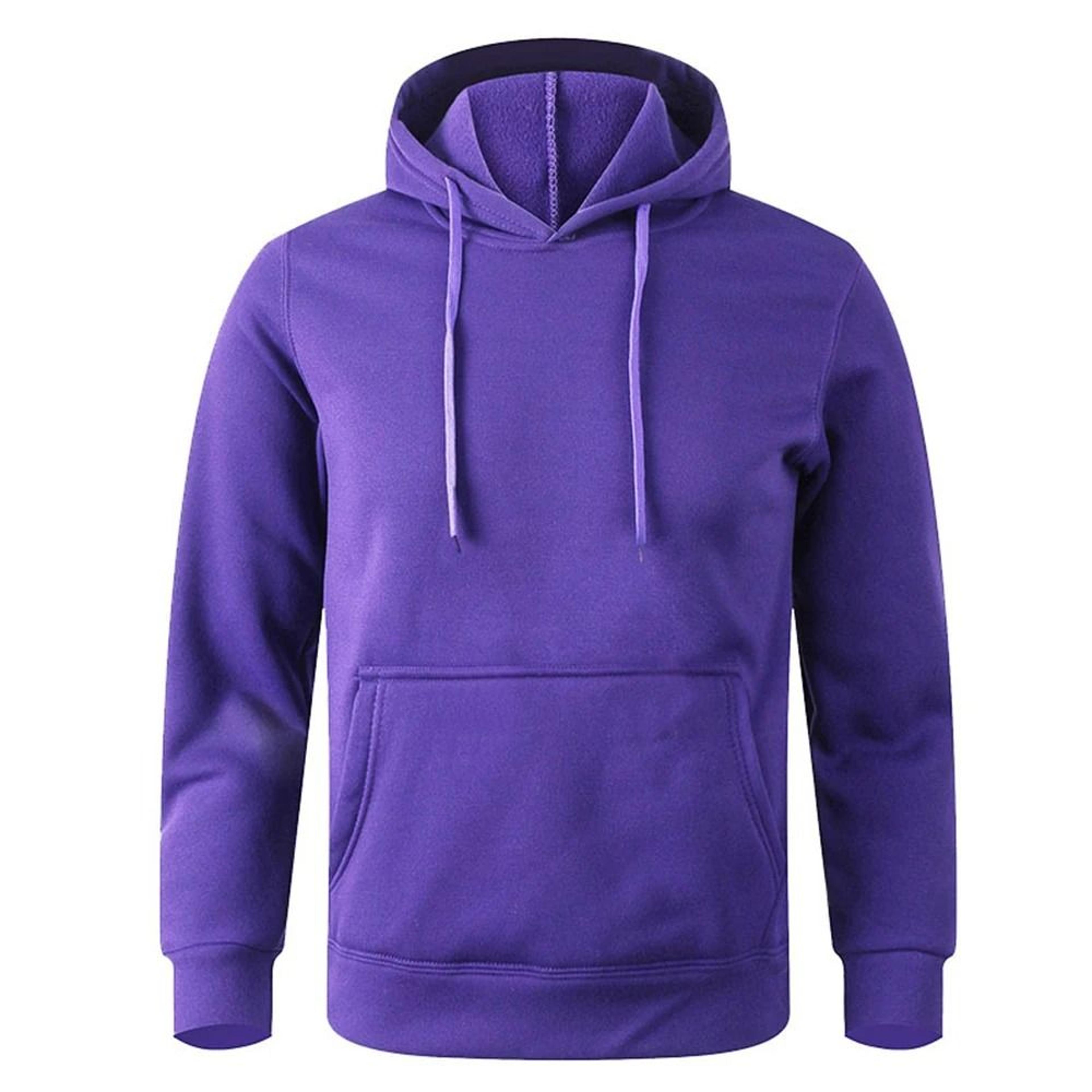 Unisex FleeceLined Pullover Hoodie Casual Solid Streetwear Sweatshirt With Kangaroo Pocket 5