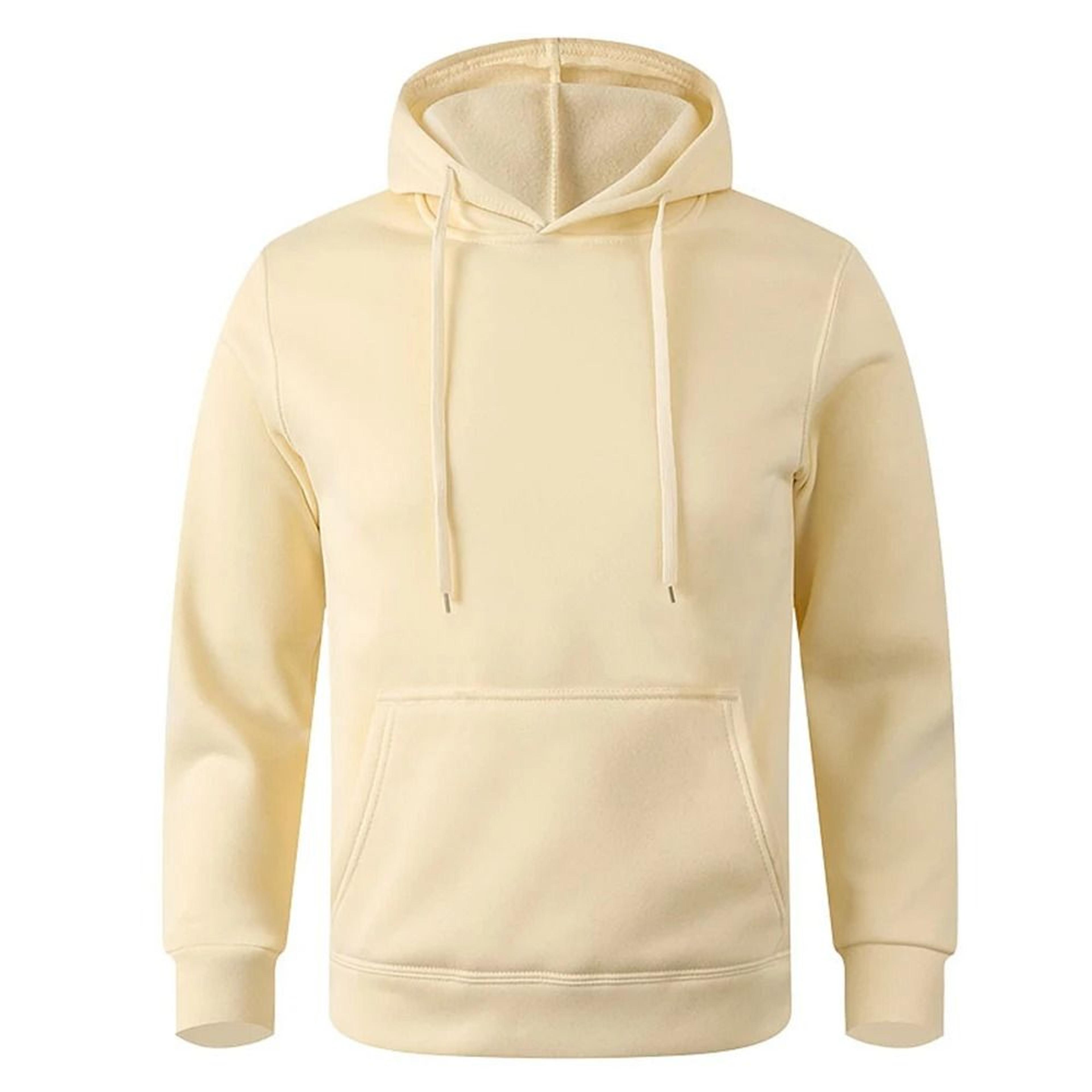 Unisex FleeceLined Pullover Hoodie Casual Solid Streetwear Sweatshirt With Kangaroo Pocket 10