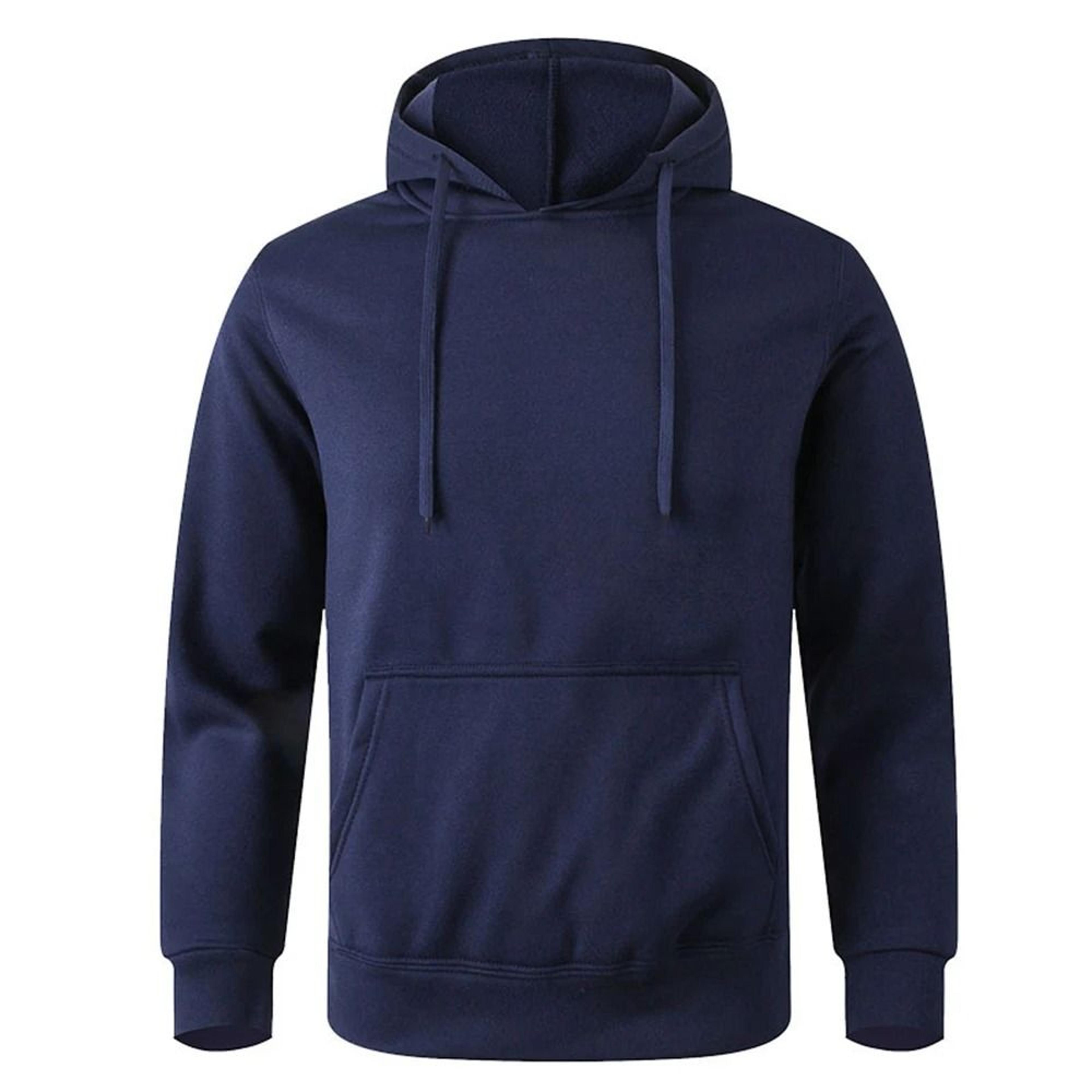 Unisex FleeceLined Pullover Hoodie Casual Solid Streetwear Sweatshirt With Kangaroo Pocket 16