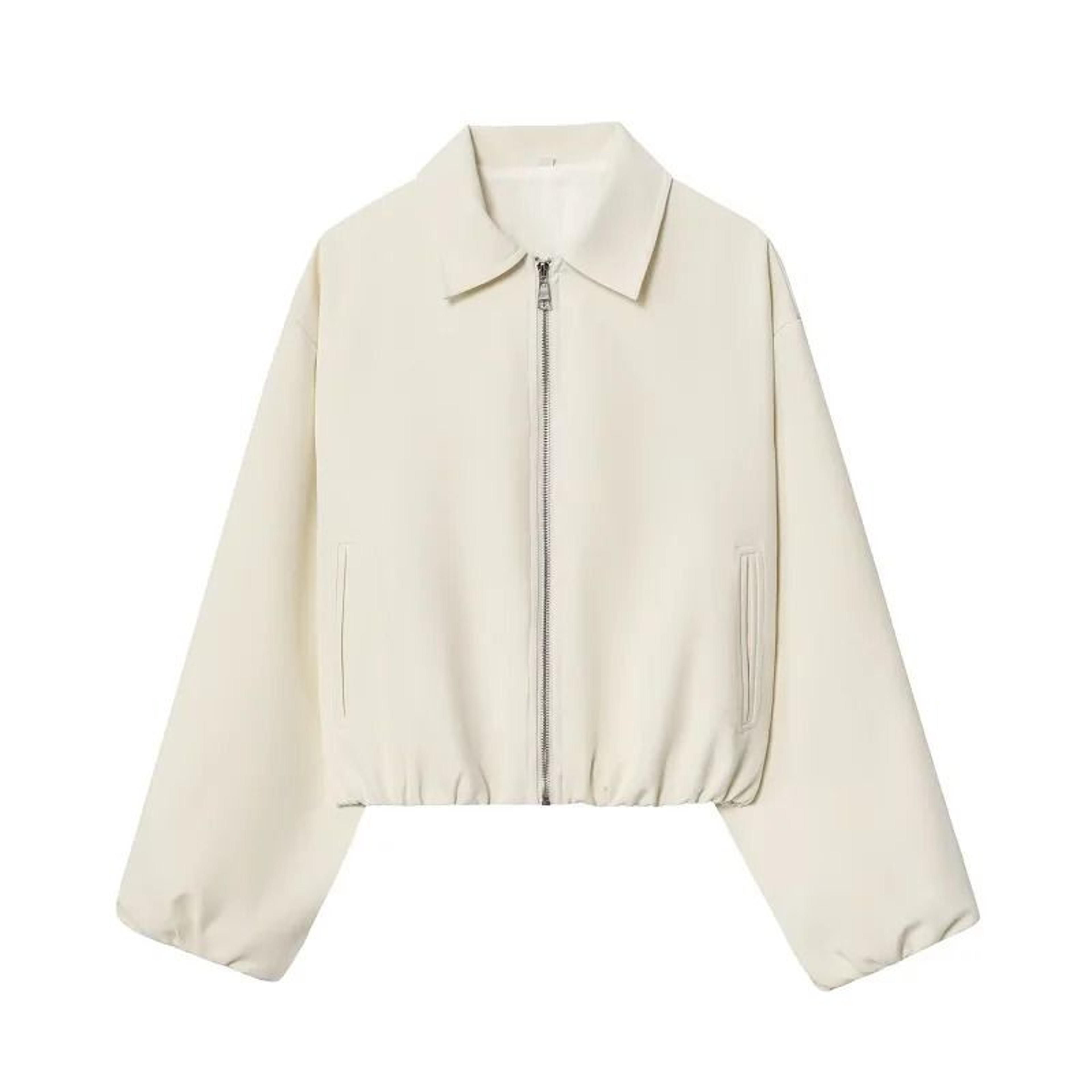 Womens Padded Bomber Jacket Zip Varsity Cropped DemiSeason Outerwear Coat 2