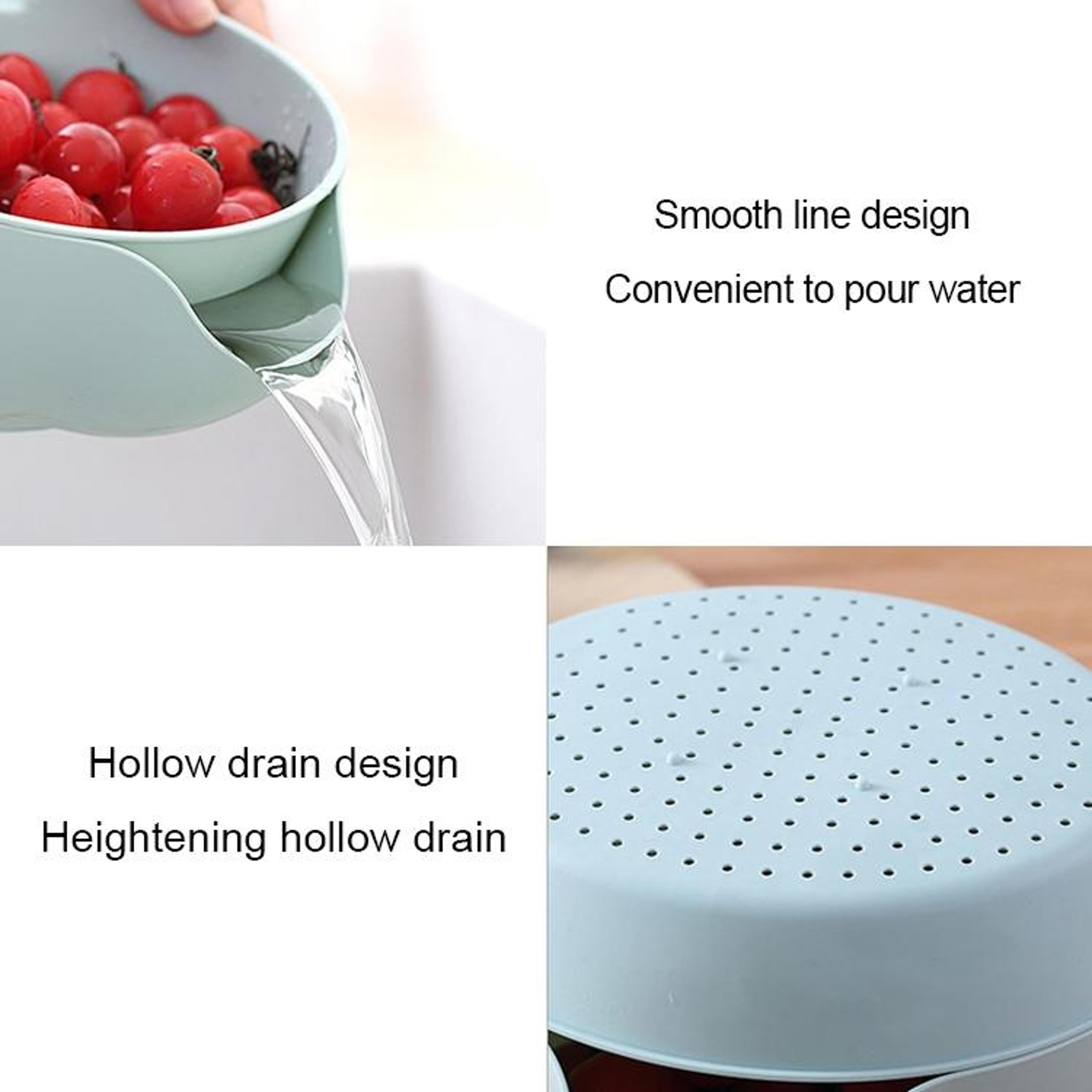 Double Layer Snack Bowl With Phone Holder And Colander Basket 3