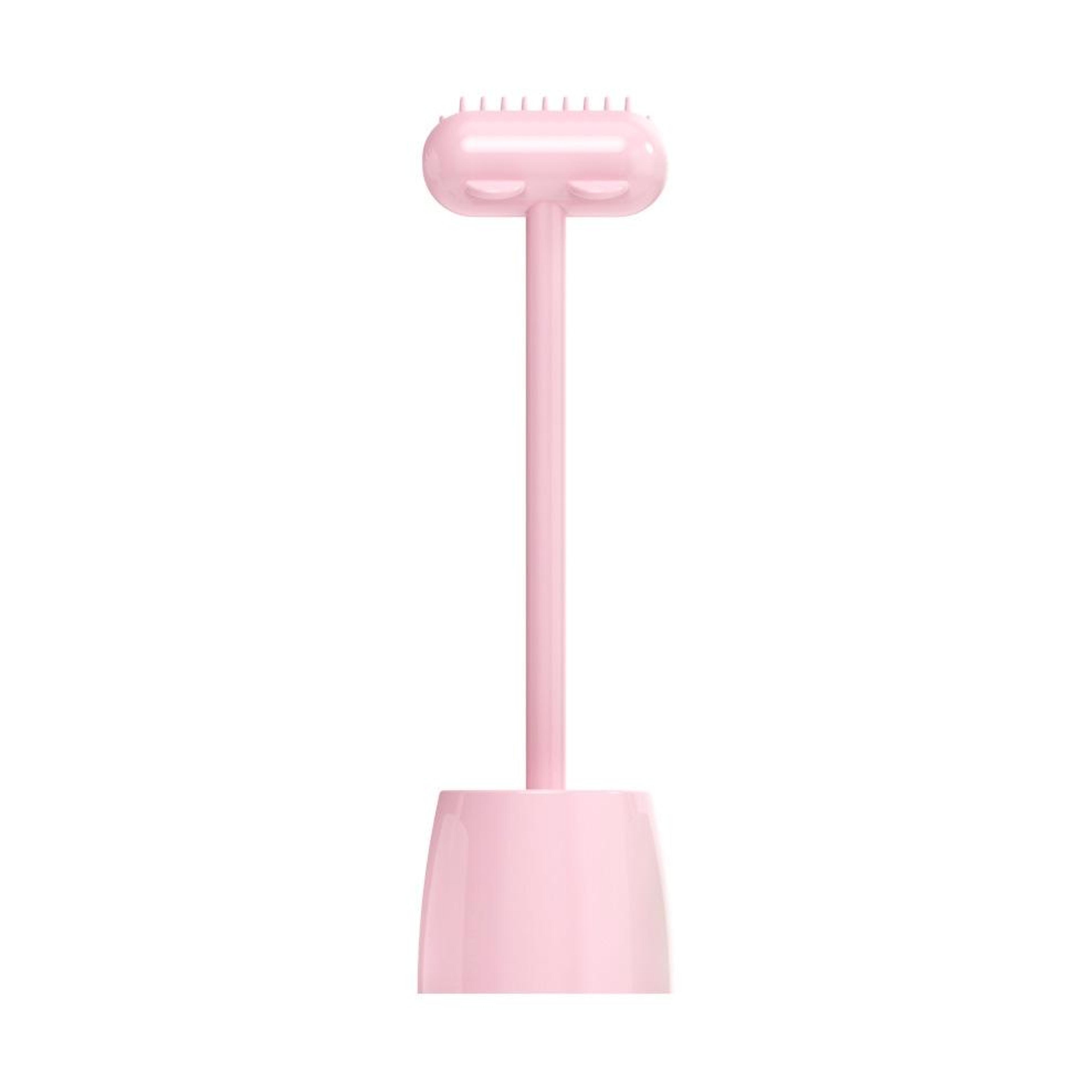 universal long handle pet grooming comb for cats & dogs with stable base