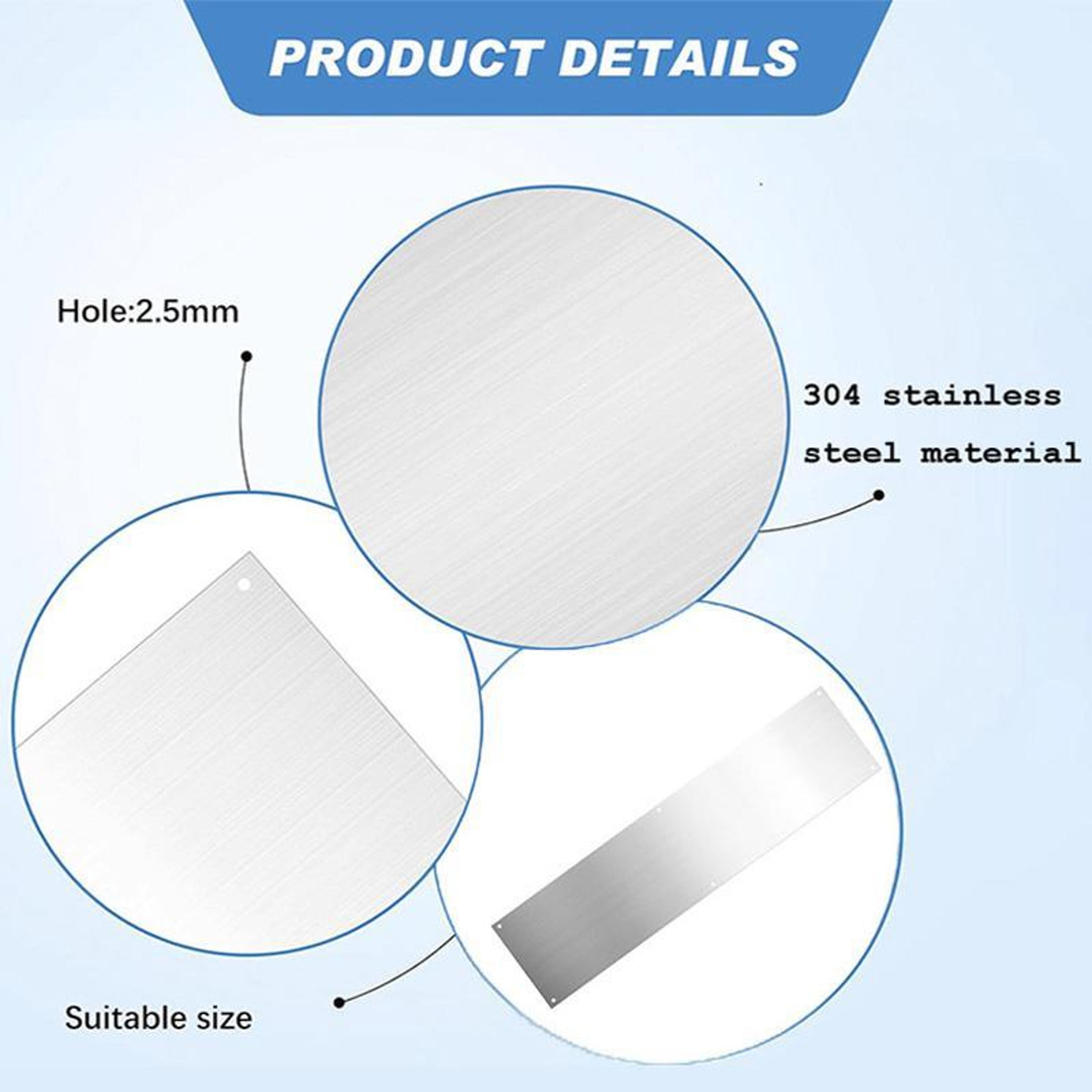 ArmorShield Stainless Steel Door Kick Plate Protector Set For Indoor  Outdoor Doors 4