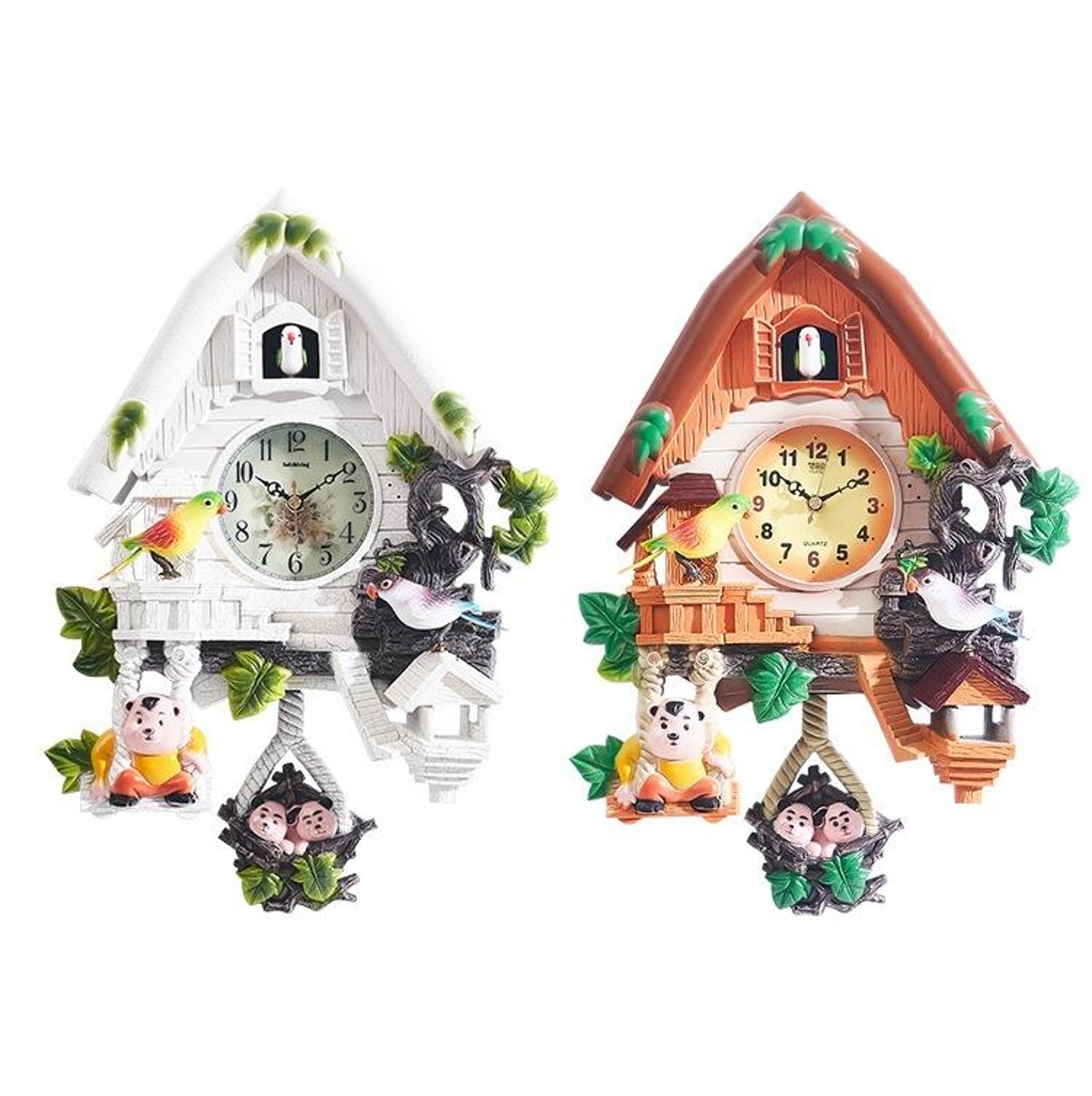 Vintage Cartoon Cuckoo Wall Clock With Singing Birds And Pendulum 2