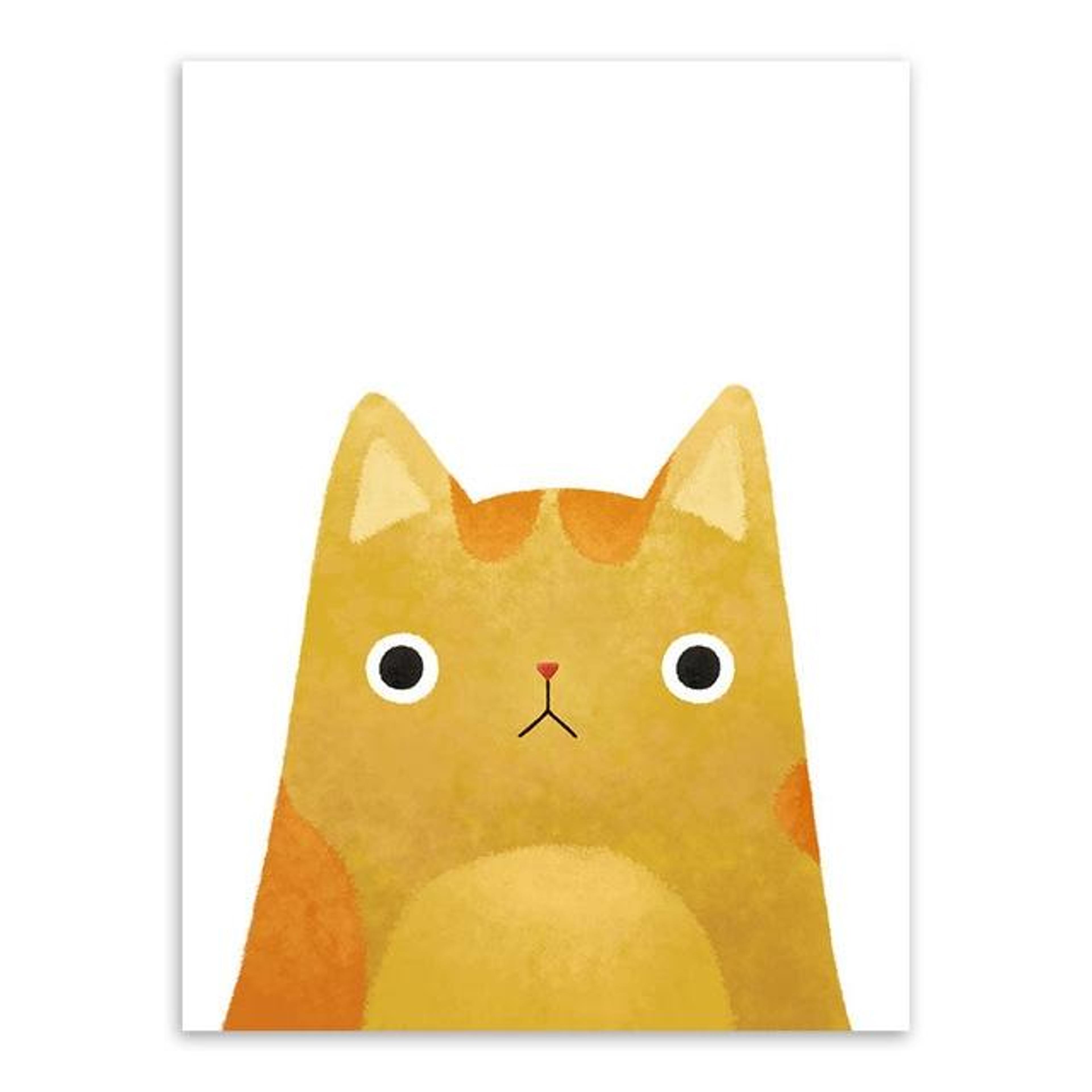 cute cat canvas wall art poster for kids room cartoon nursery decor
