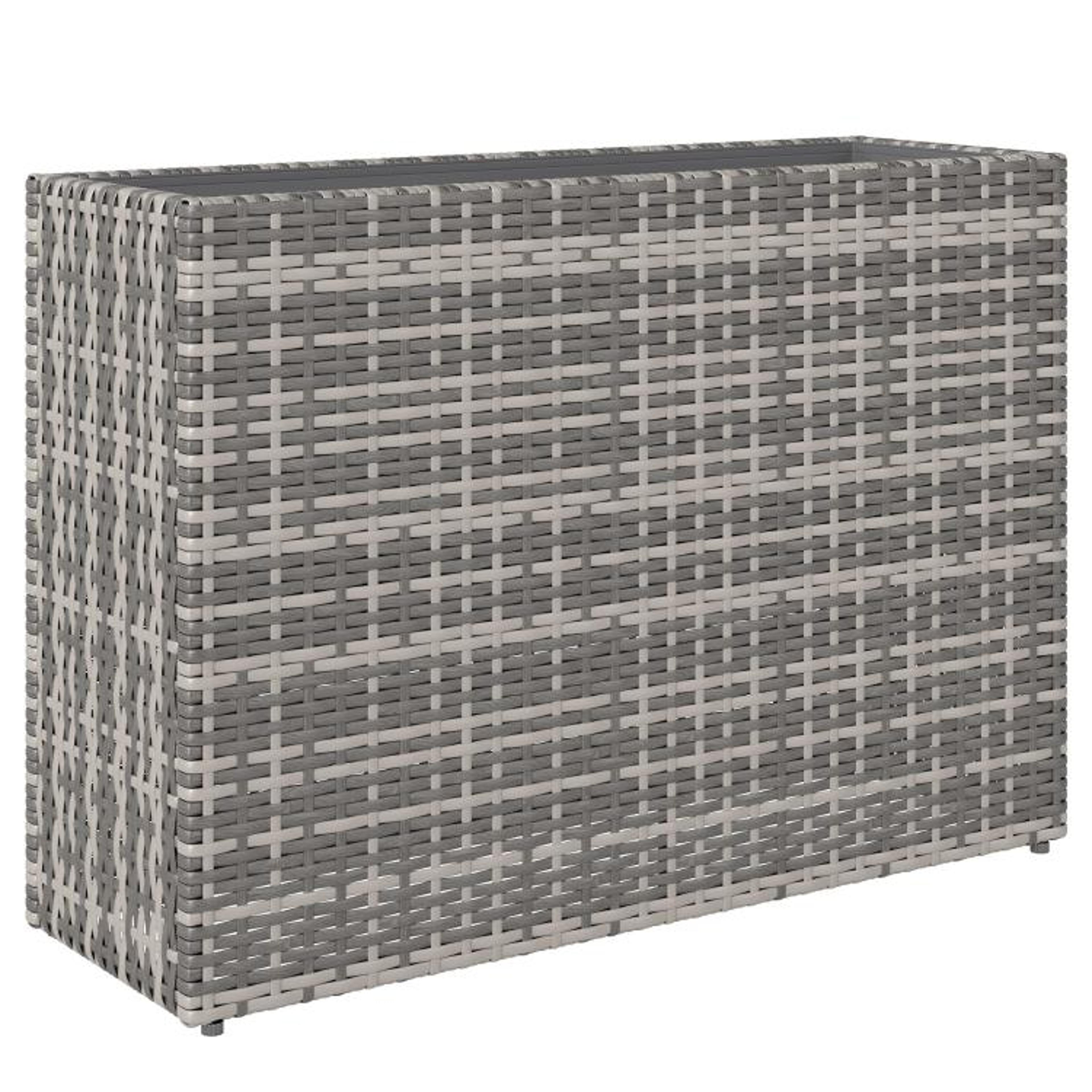 Tall Rectangular Planter Box With Removable Liner And Drainage Holes  Gray 9