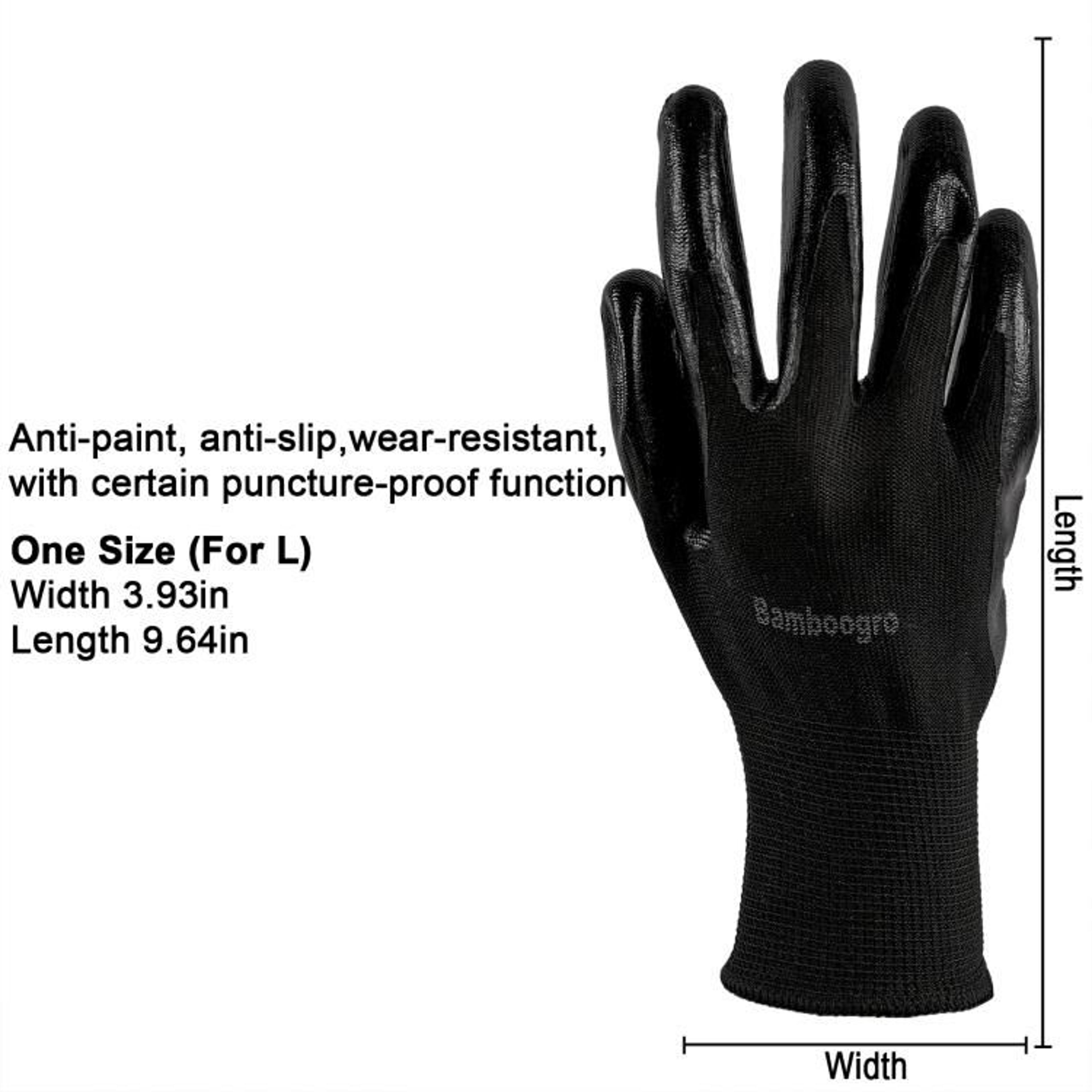 Black PU Coated Work Gloves With Seamless Knit Grip 1