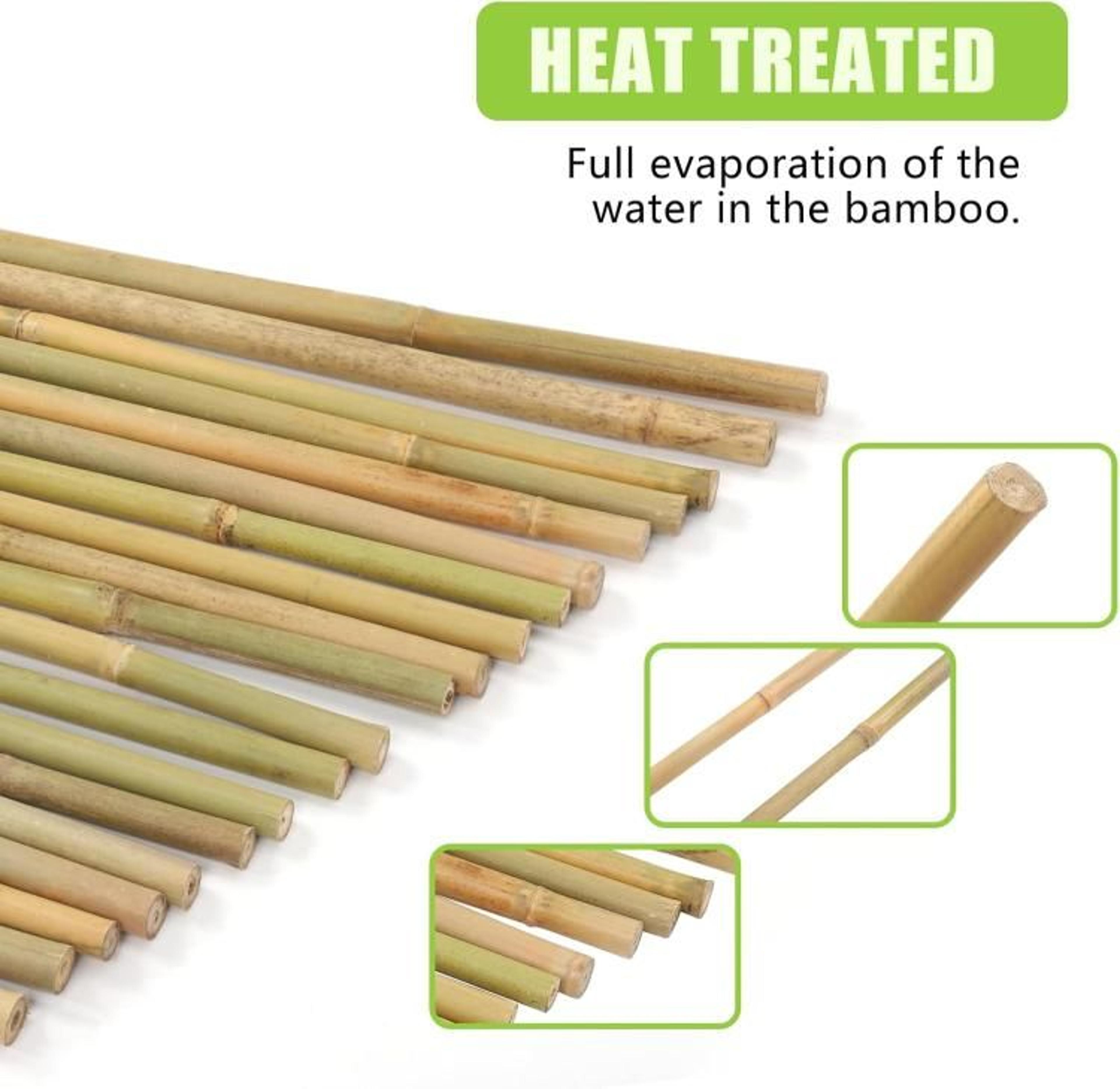 Natural Bamboo Plant Stakes 3 FT Garden Support Poles 3
