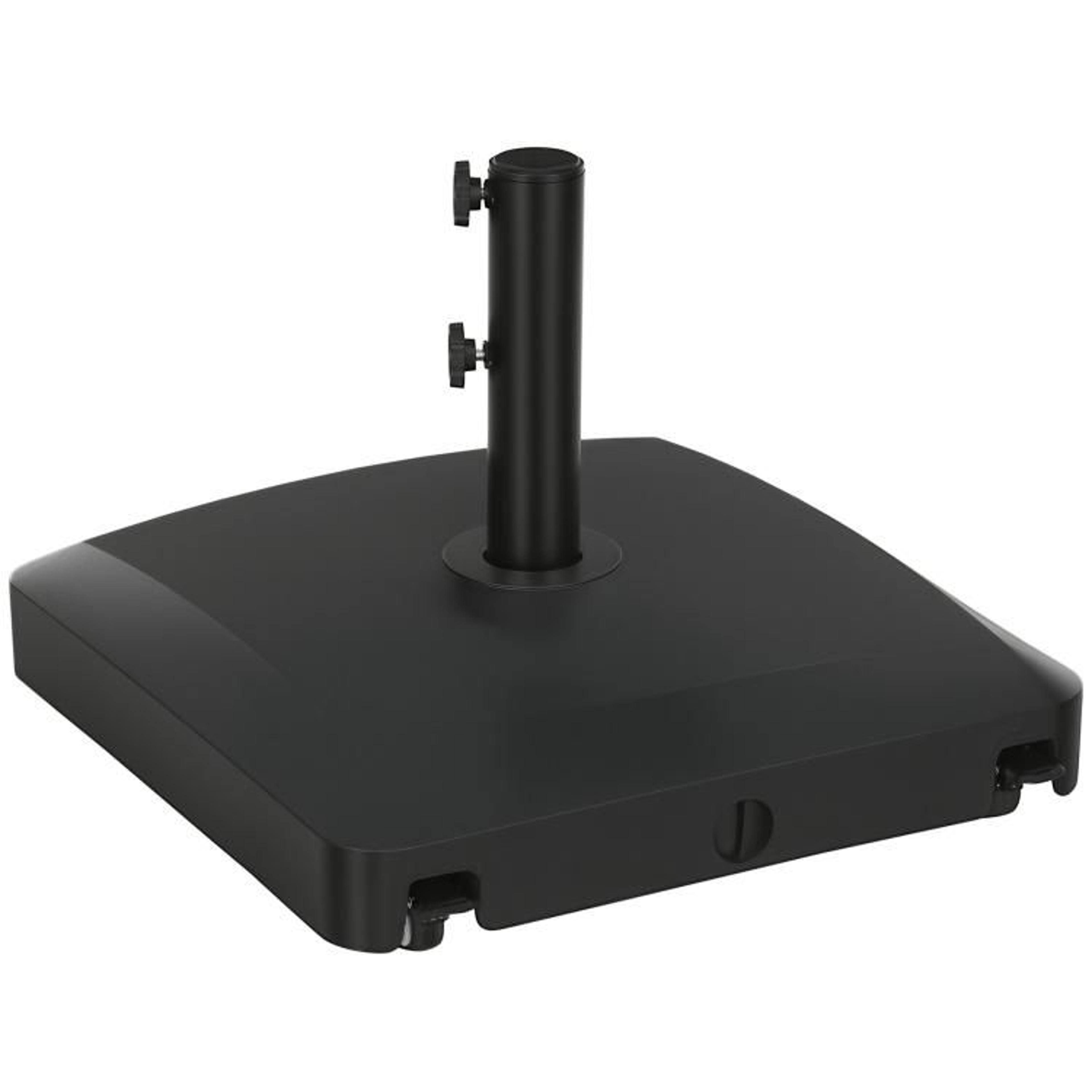 heavy duty patio umbrella base with wheels water or sand fillable black stand