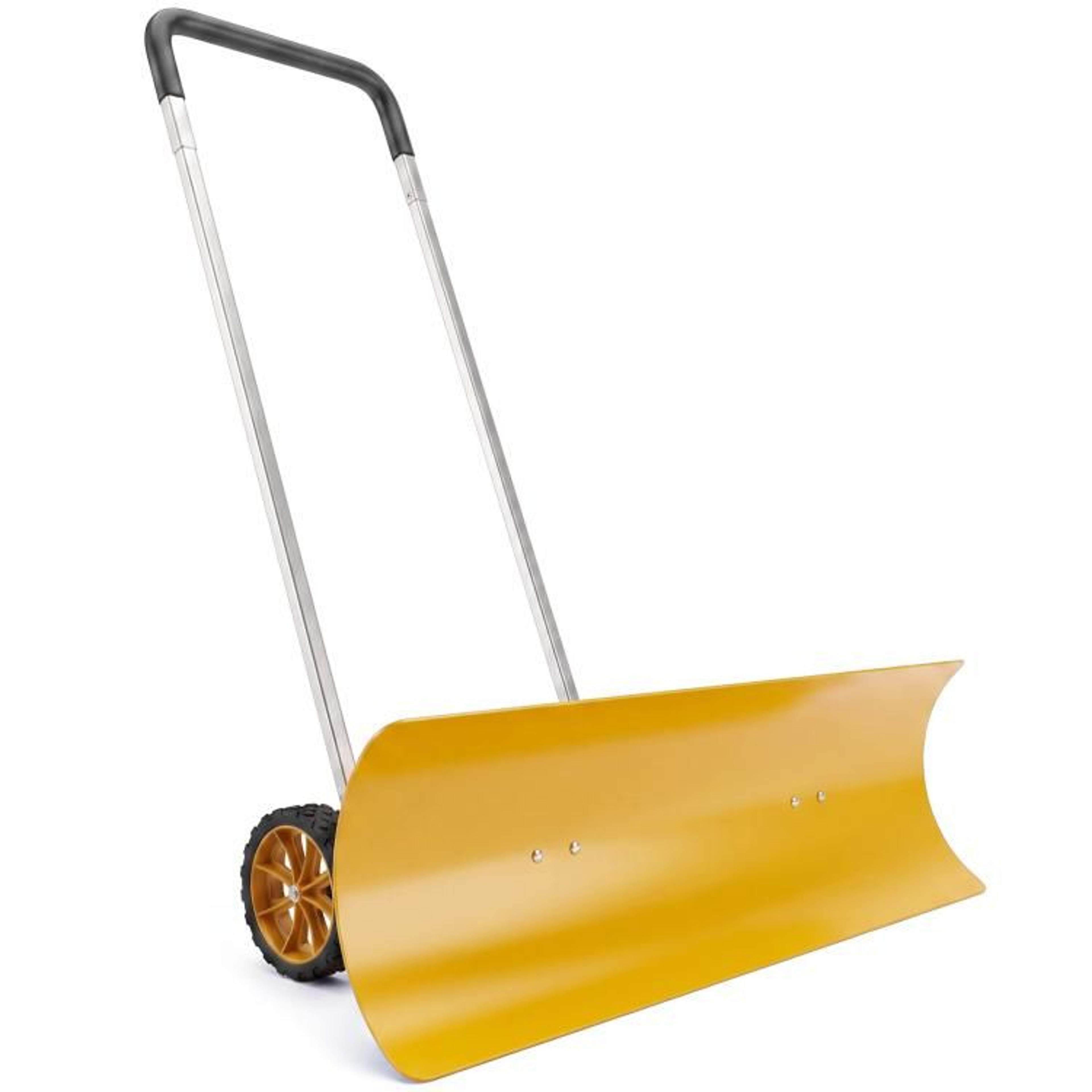 37Inch Wide Snow Shovel With Wheels And Adjustable Handle  Aluminum Snow Pusher 1