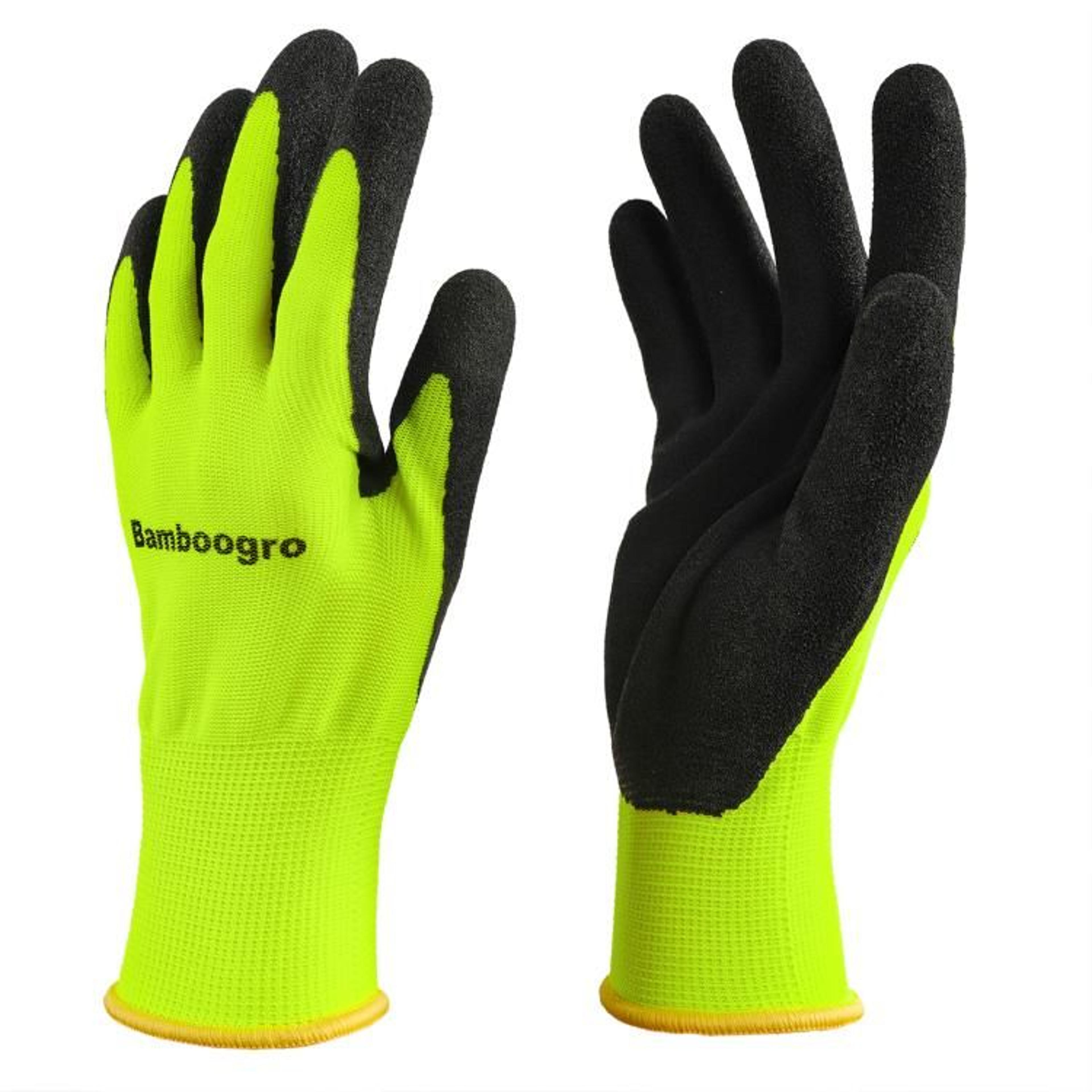 nitrile coated work gloves with anti-slip grip green