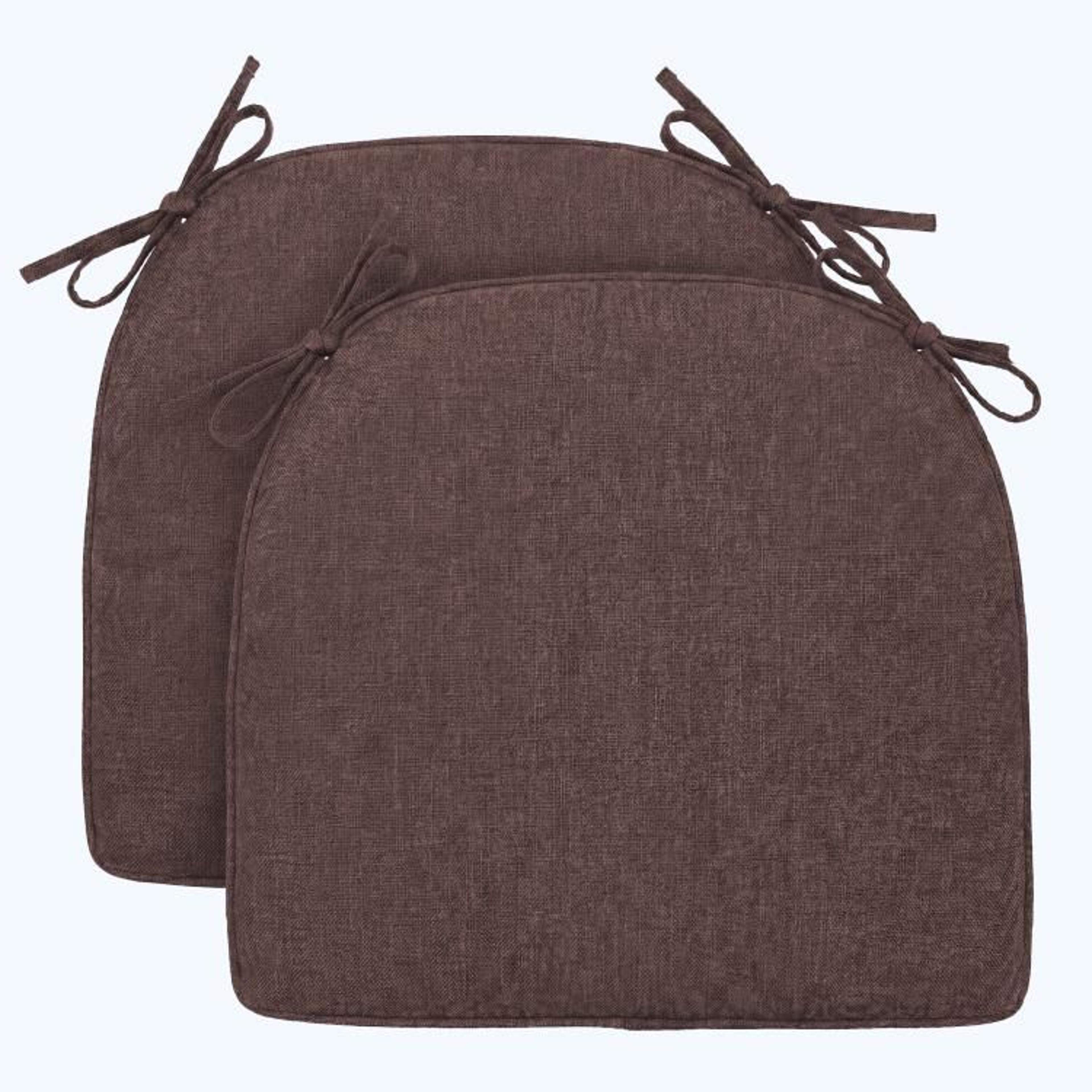 dining chair cushions set of 2 with removable covers and ties  brown