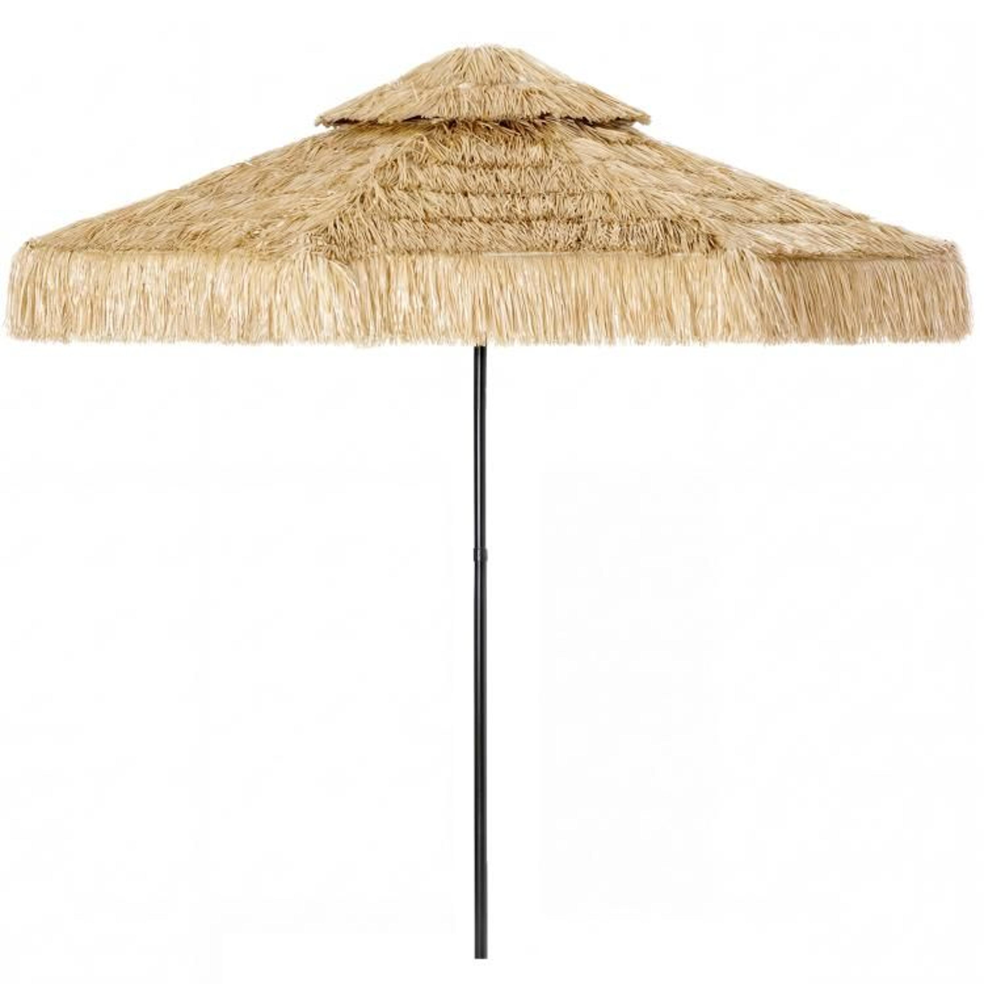 85 FT Thatched Tiki Patio Umbrella With DoubleTier Canopy Khaki 1