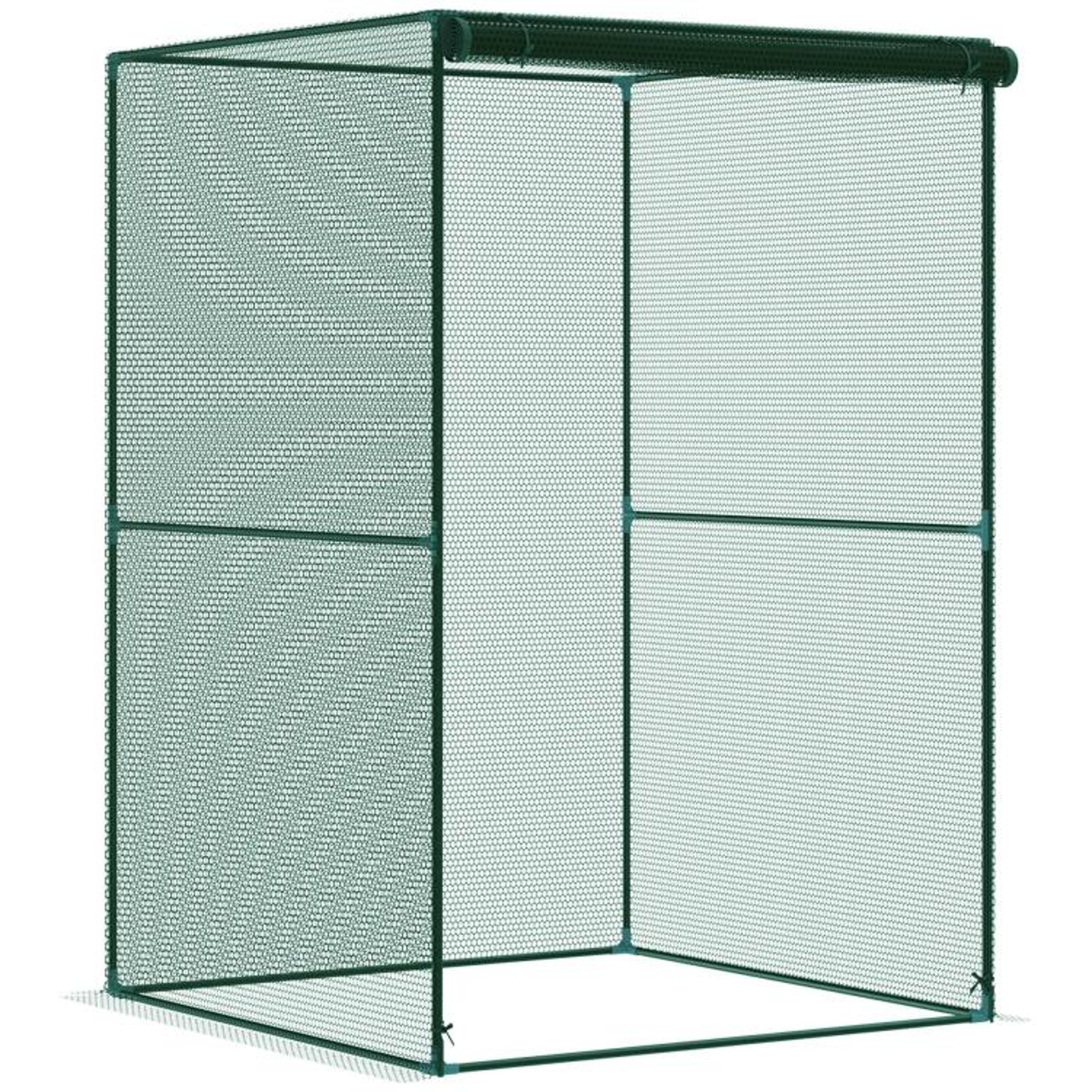 walk-in crop cage with zippered door and protective garden mesh dark green