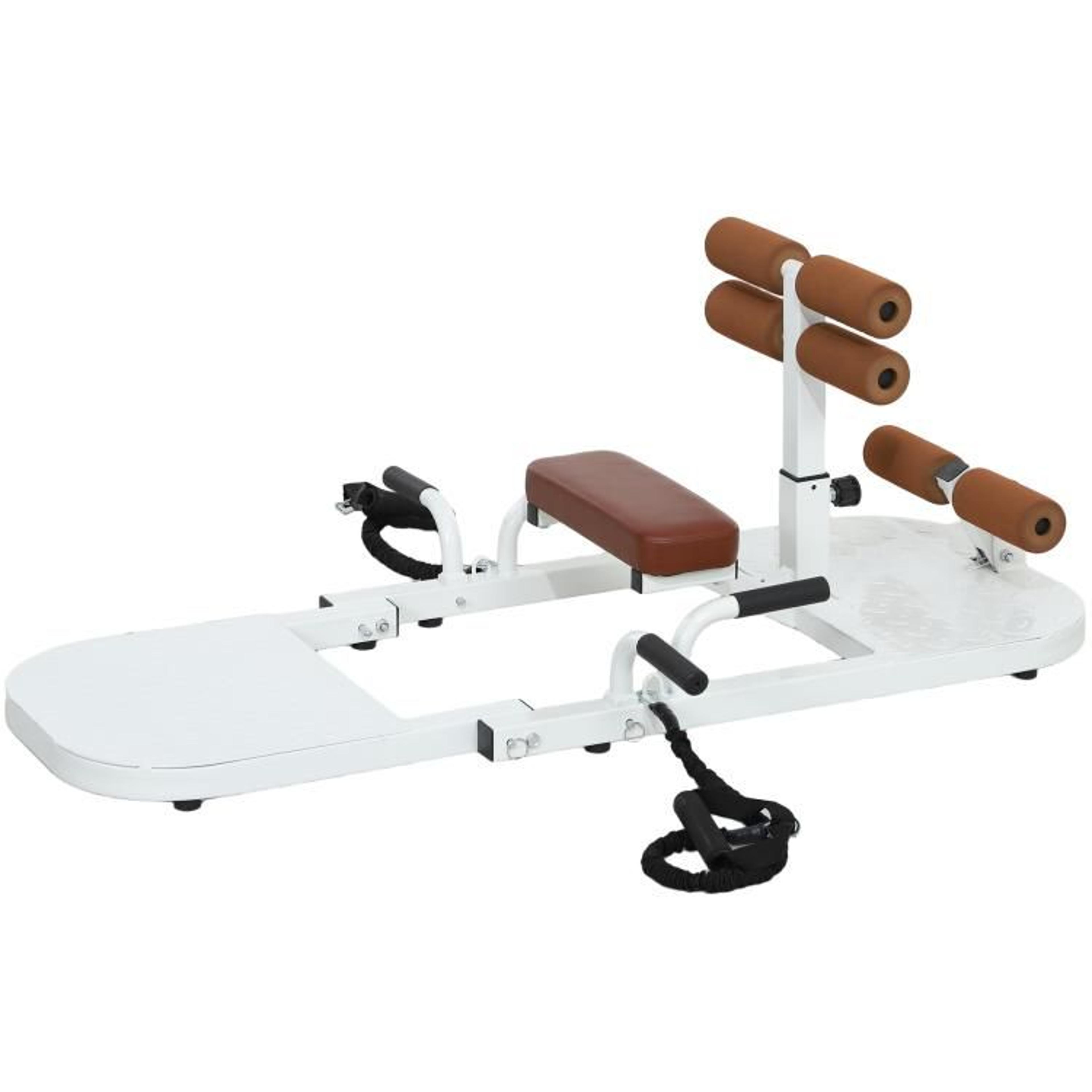 foldable sissy squat machine with hip thrust and push-up stand  white