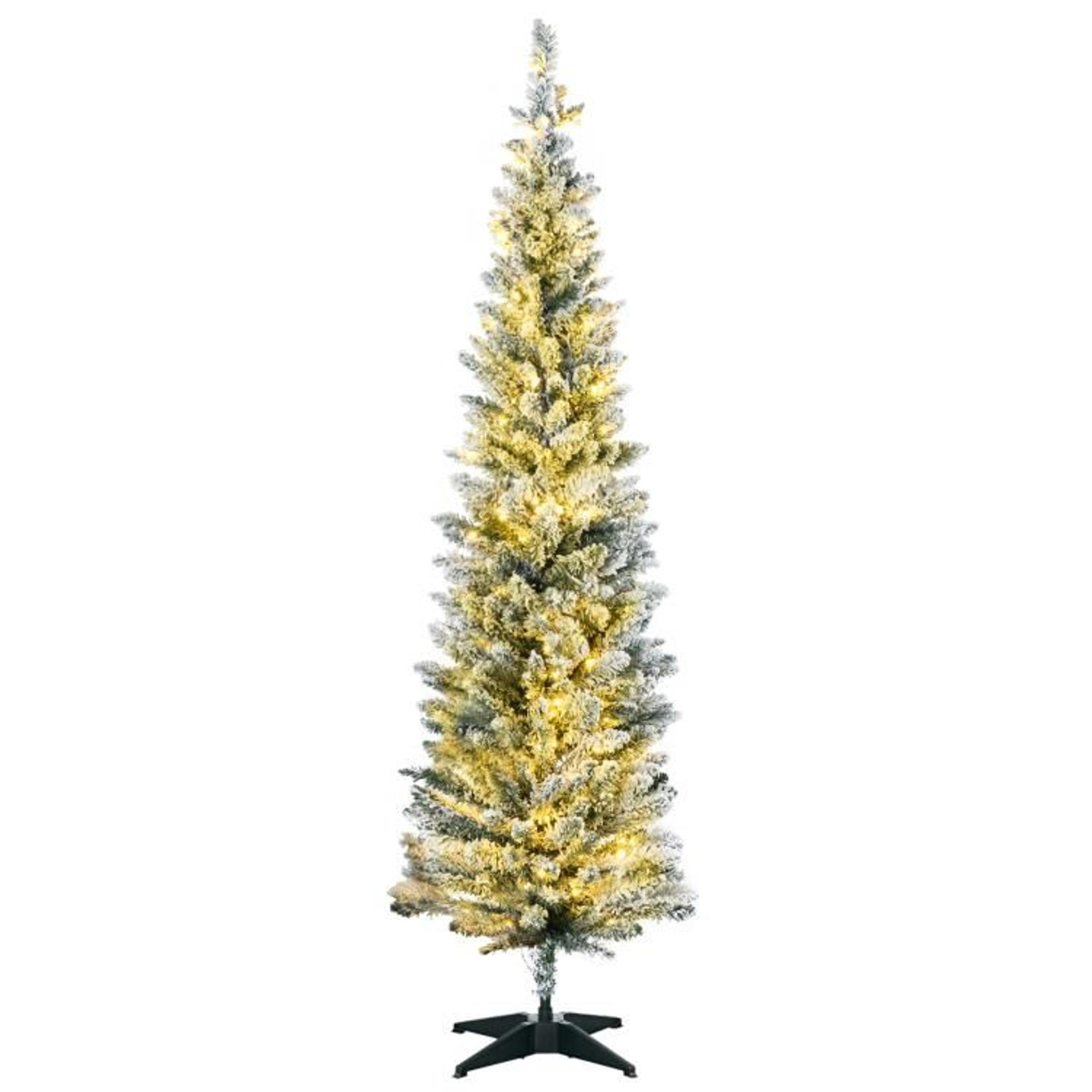 5ft slim pencil christmas tree with warm white led lights and realistic branches