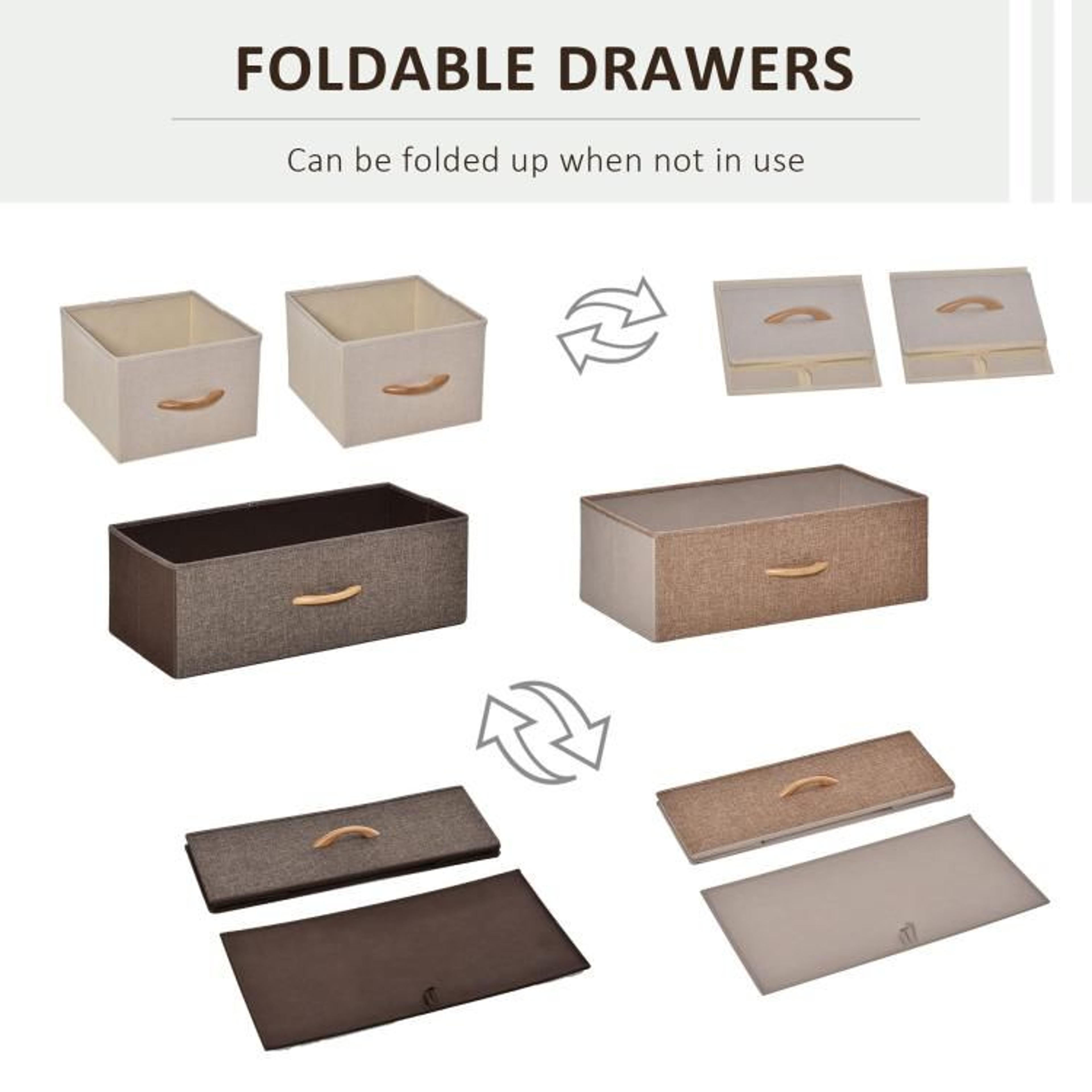 4Drawer Storage Dresser With Steel Frame And Foldable Drawers 4
