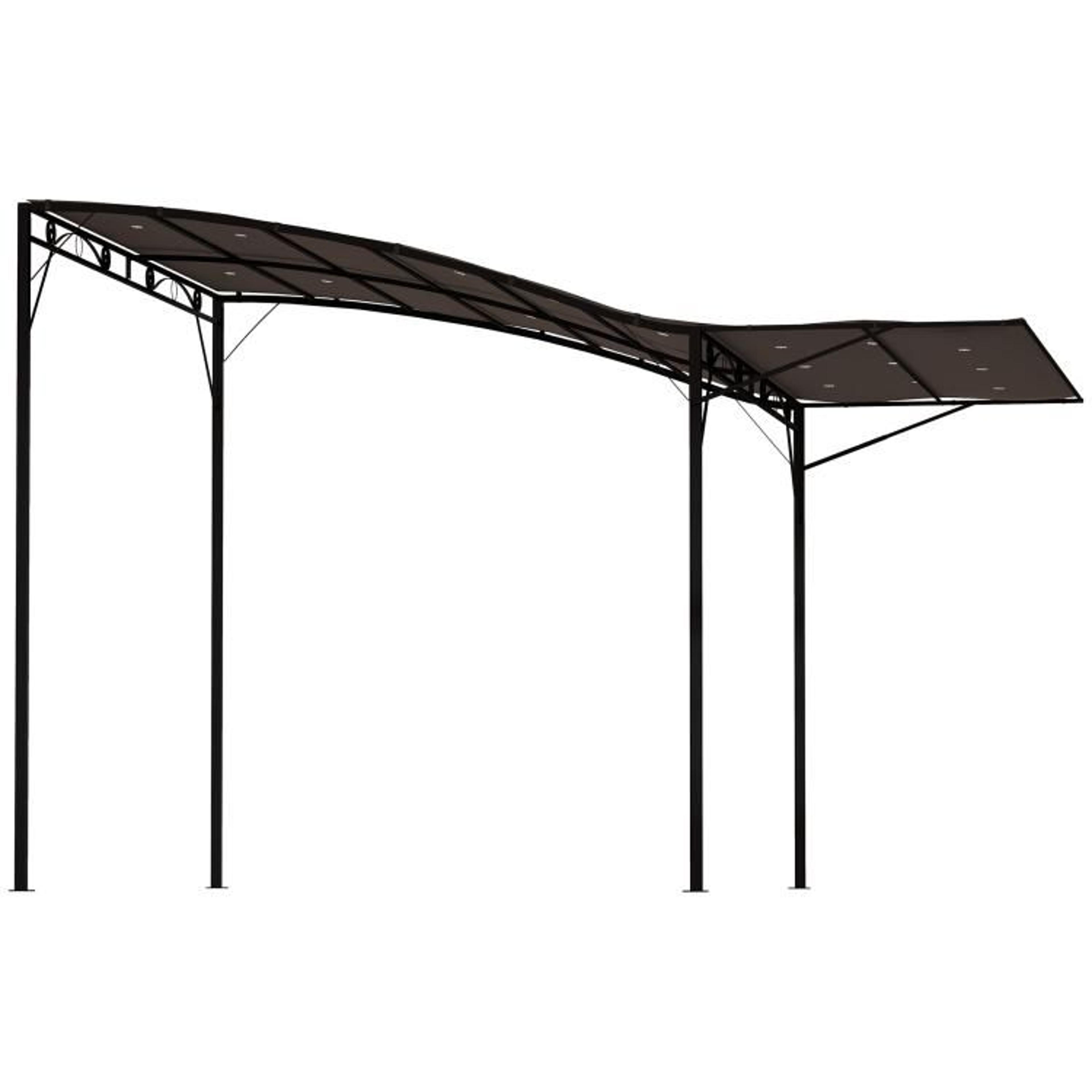 10 x 8 ft outdoor pergola with adjustable canopy  brown steel patio gazebo