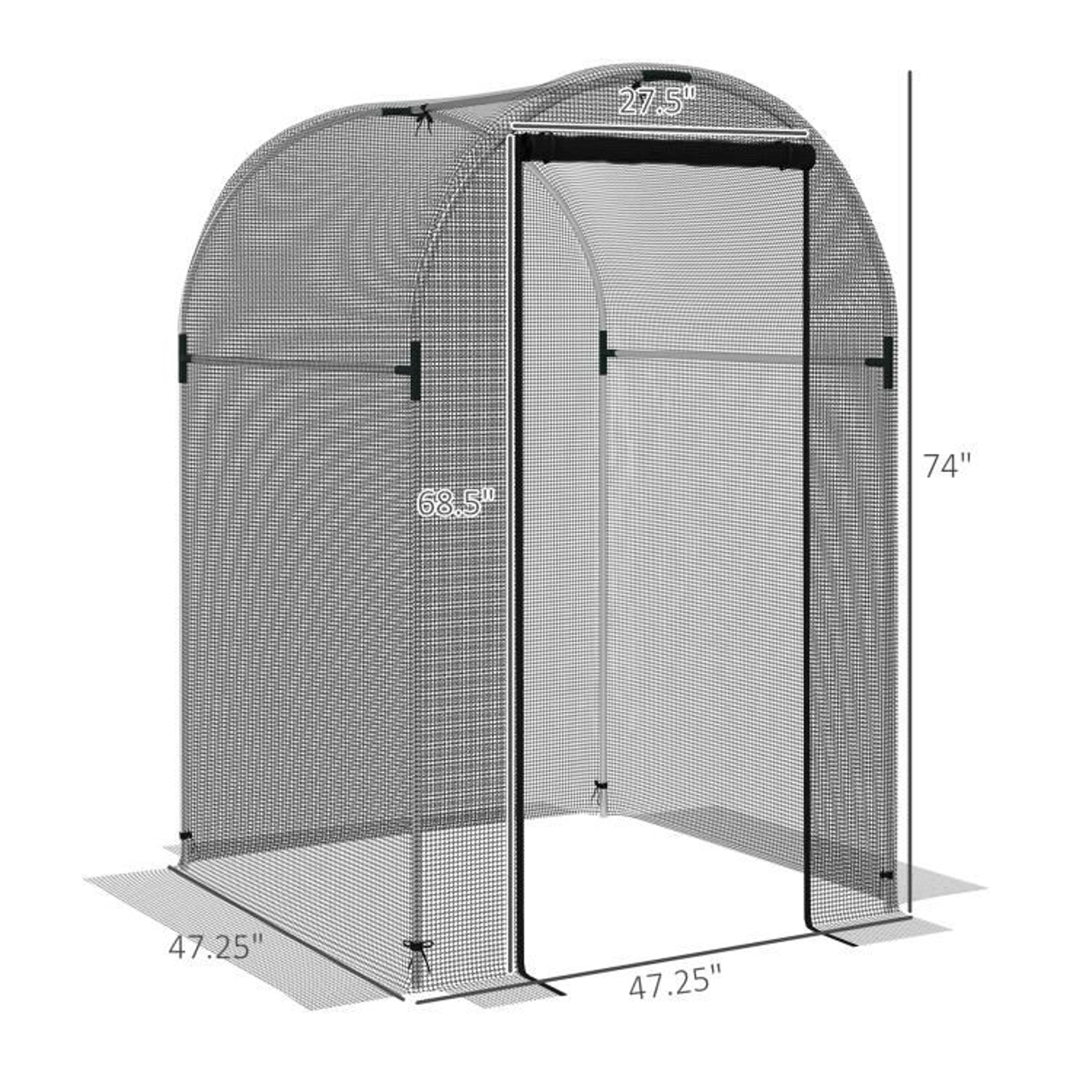Galvanized Steel Plant Protection Cage With Zippered Door 4 X 4 Ft Black 4