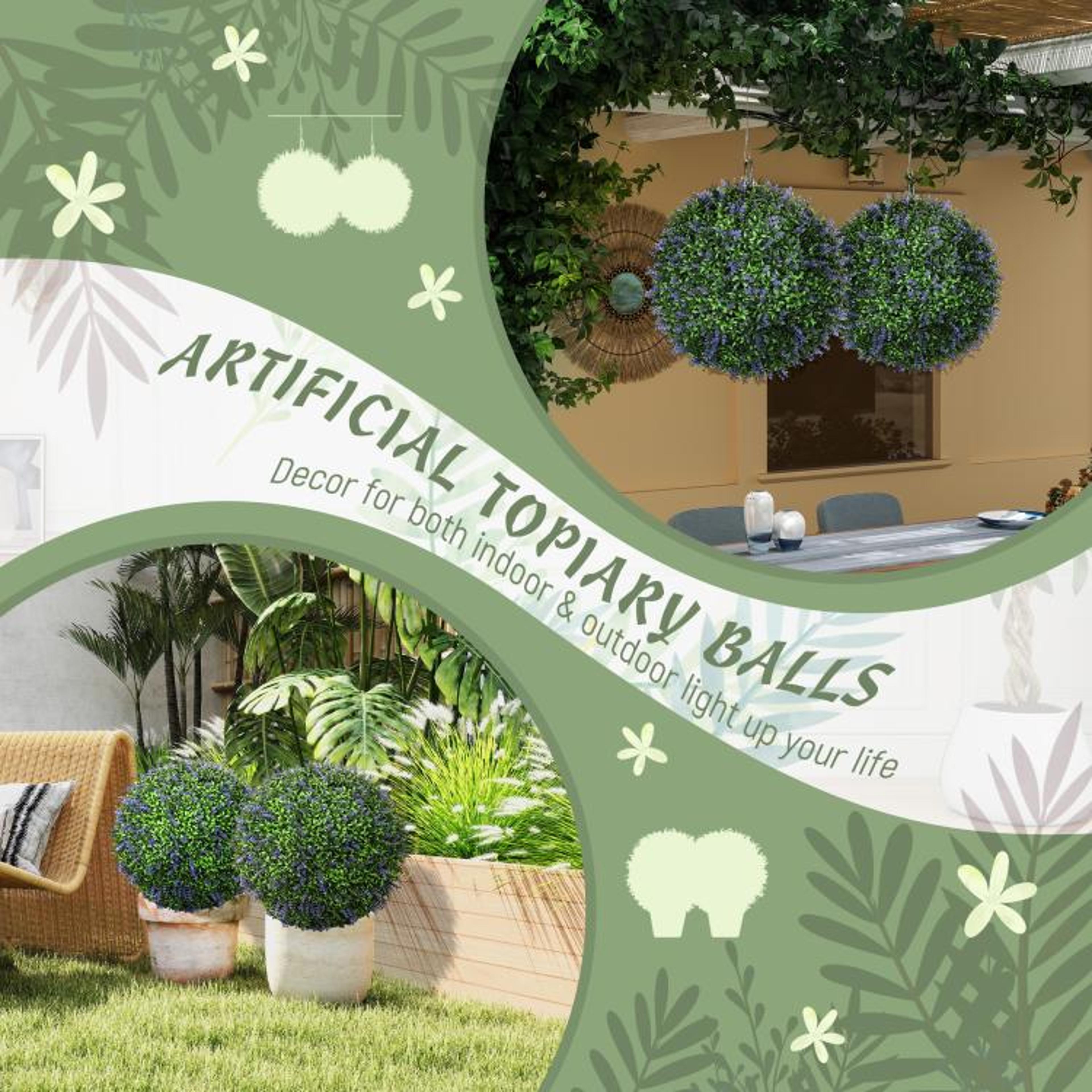 Artificial Lavender Topiary Balls 165 Inch Indoor Outdoor Decor 5