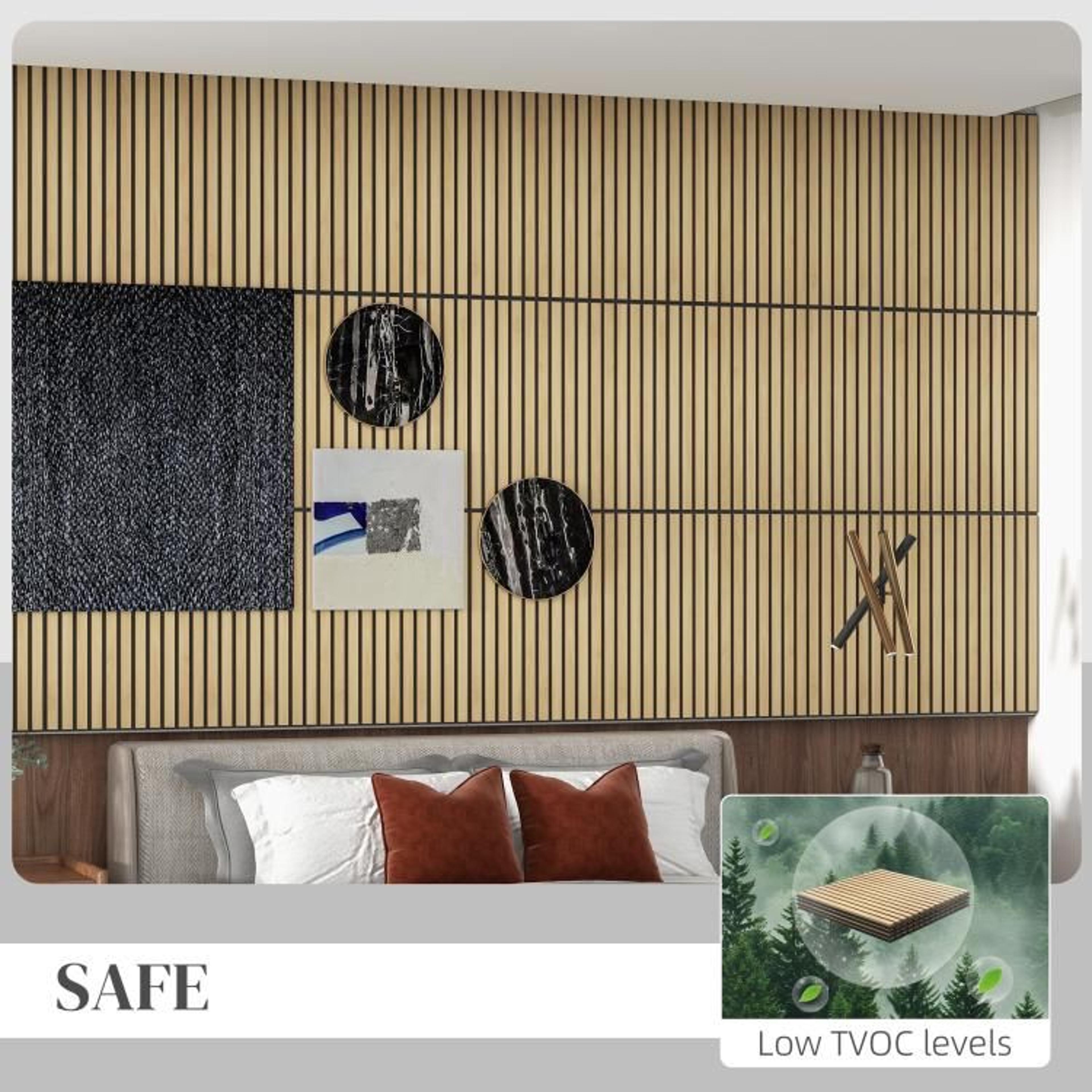 Oak Acoustic Wall Panels 24 X 24 Inch 4 Pack Sound Absorbing Slat Panels 7