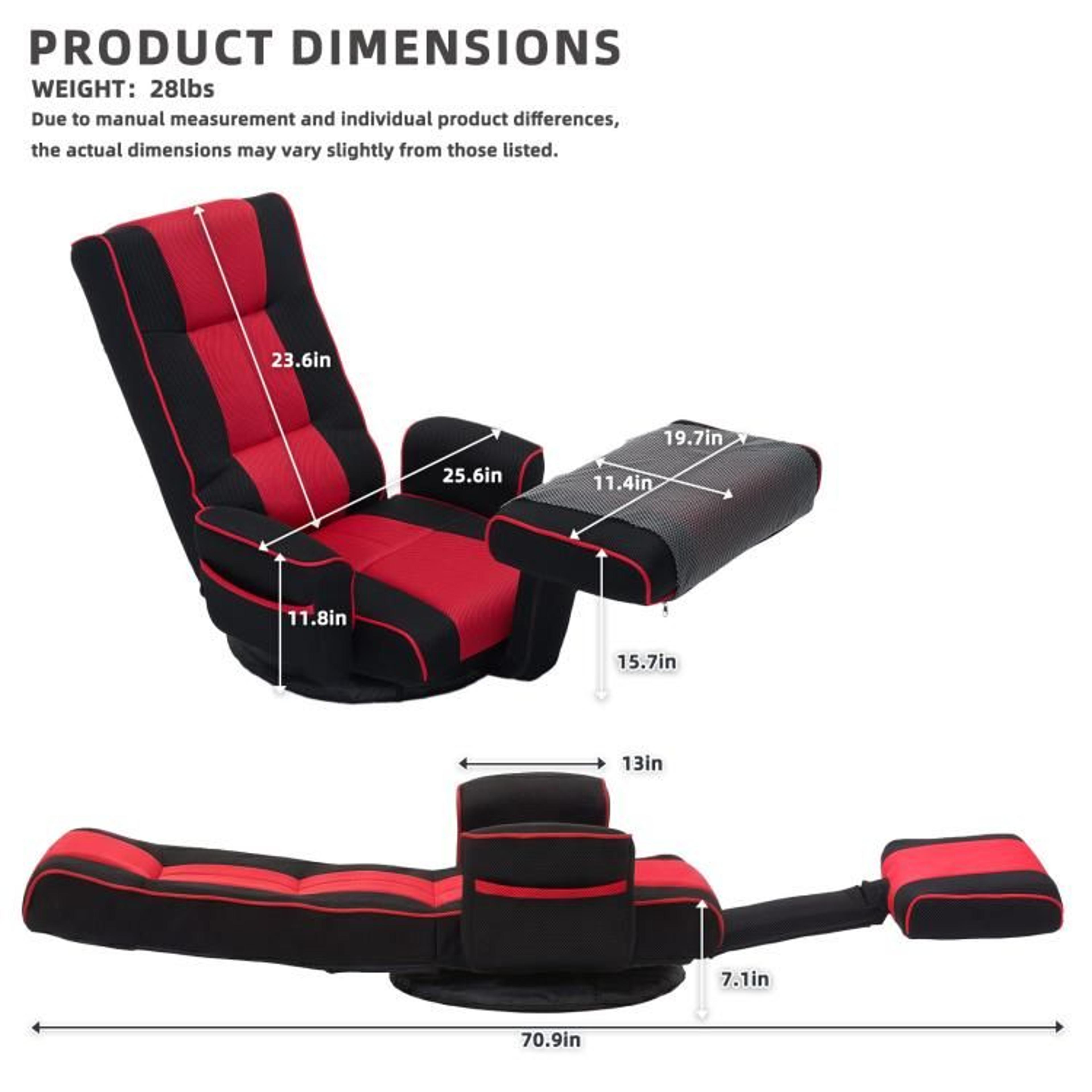360 Swivel Floor Chair With Armrests And 14Position Adjustable Backrest 2