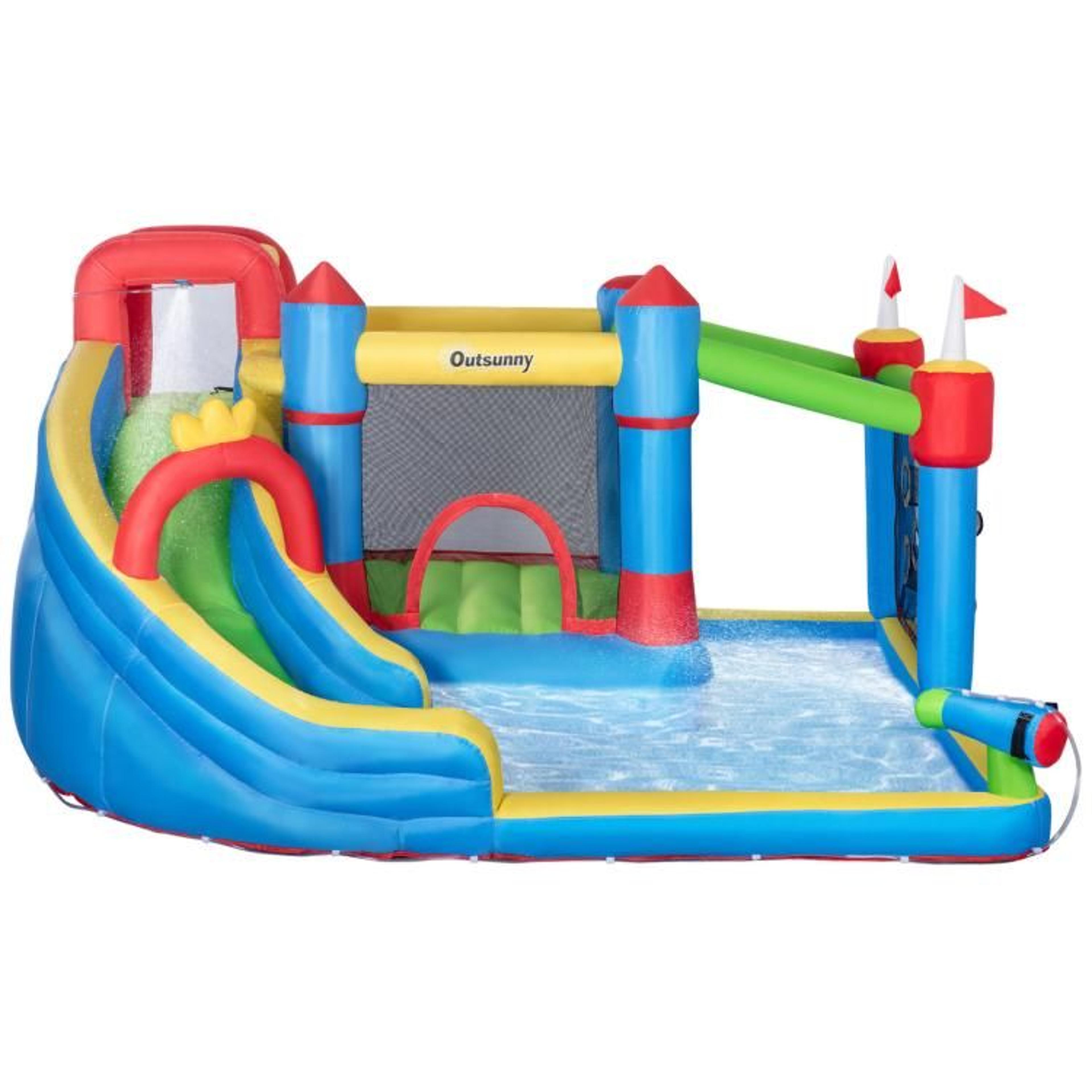 6in1 Inflatable Water Slide With Splash Pool And Bounce House For Kids 1