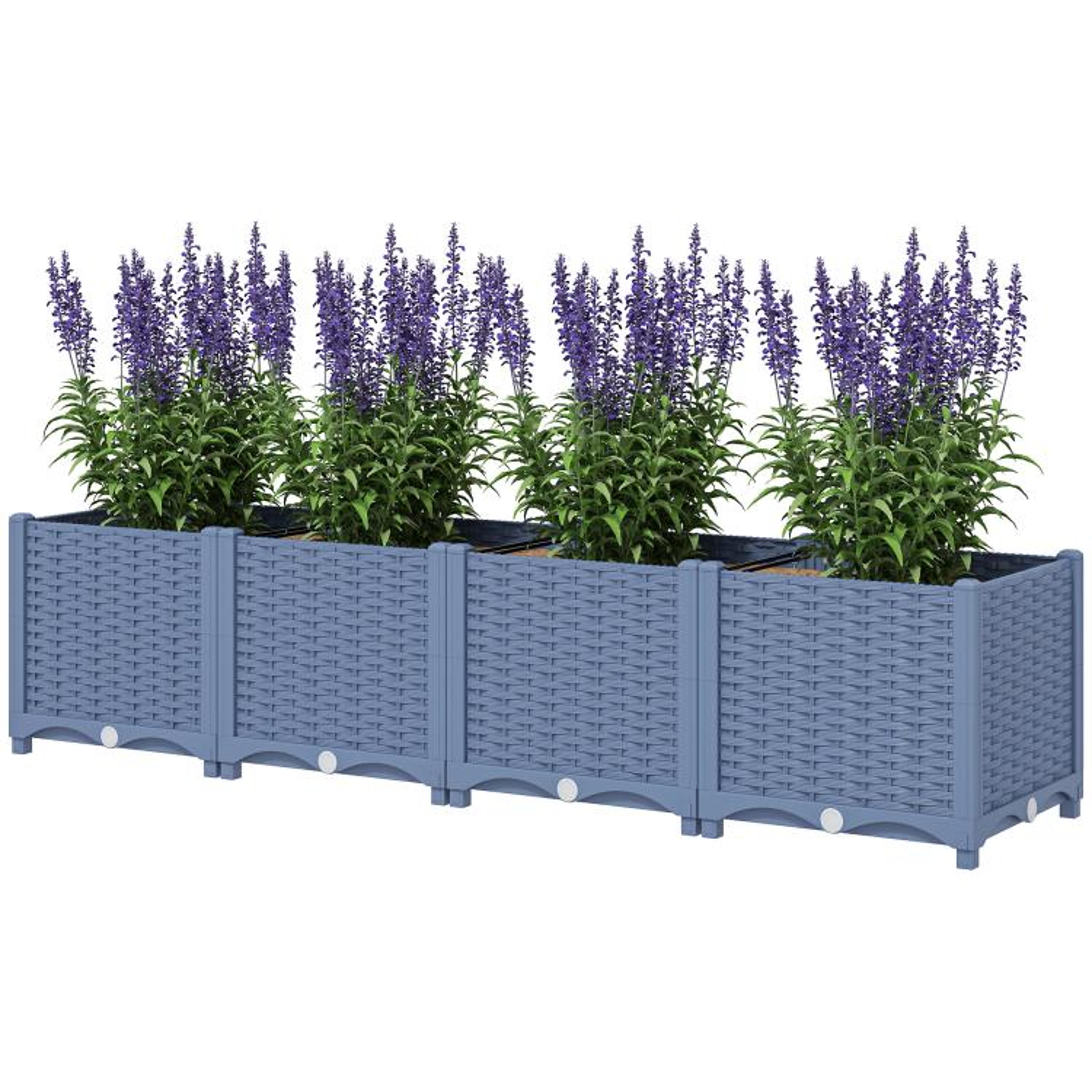 Raised Garden Bed Planter Box With Drainage Holes For Vegetables And Flowers 1