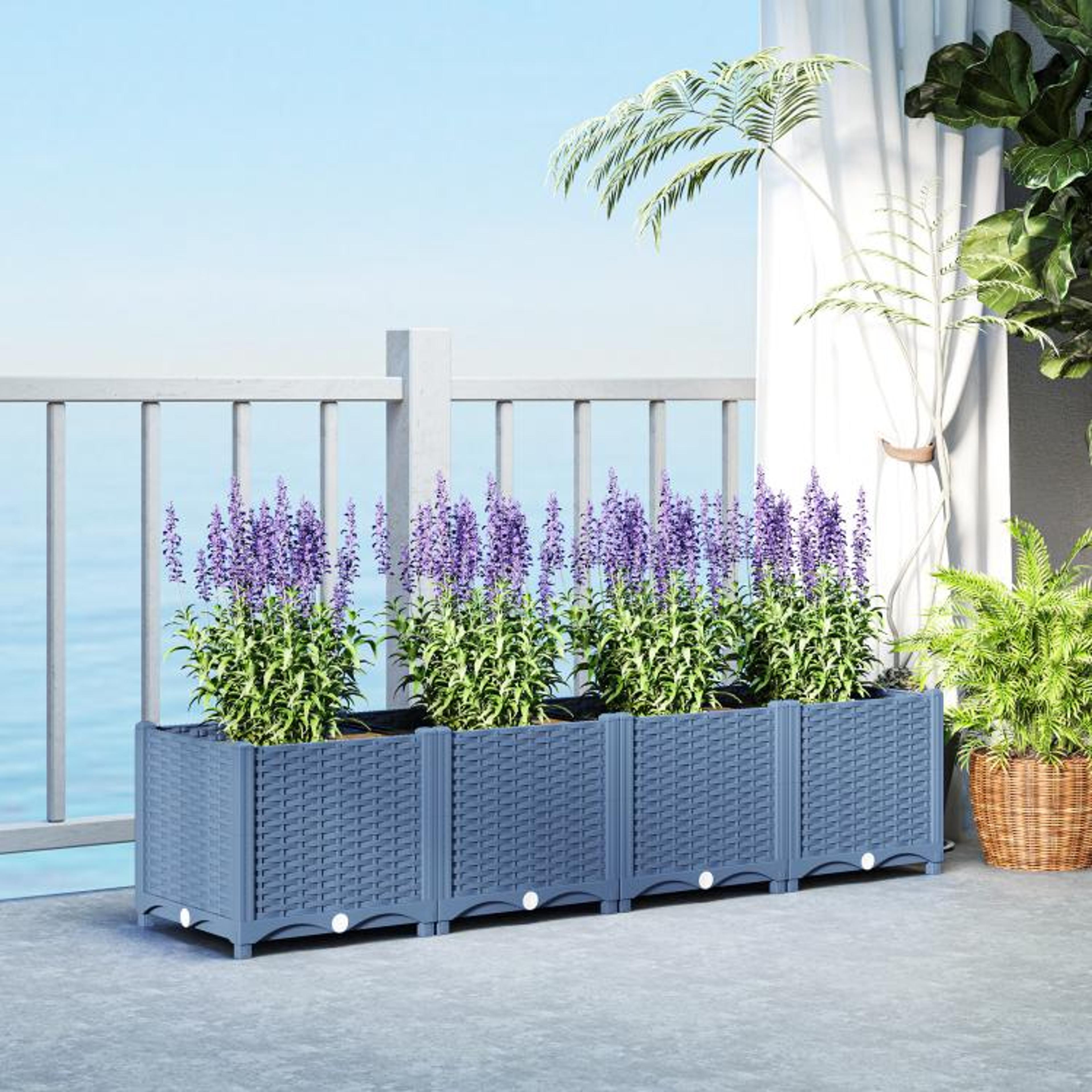 Raised Garden Bed Planter Box With Drainage Holes For Vegetables And Flowers 2