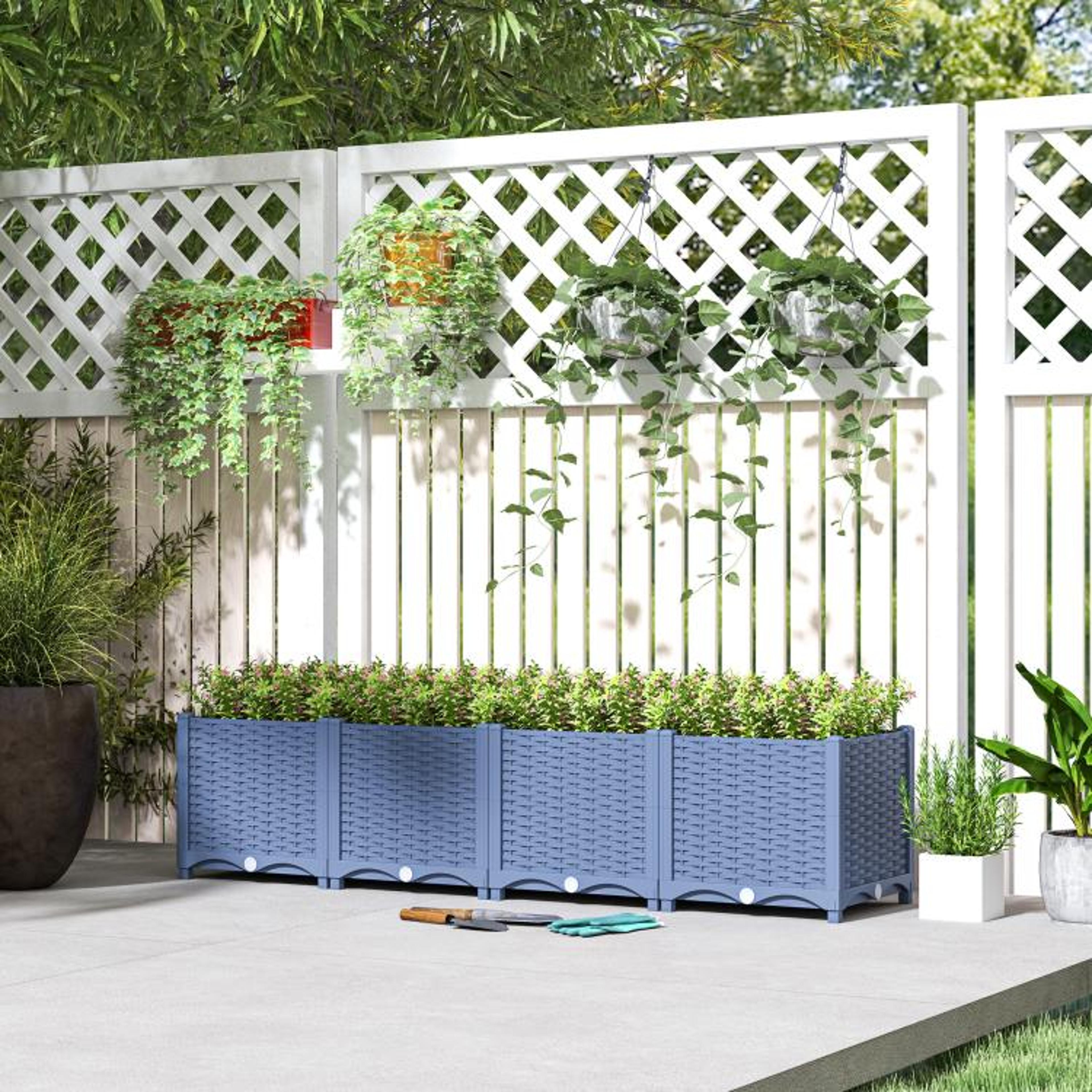 Raised Garden Bed Planter Box With Drainage Holes For Vegetables And Flowers 3