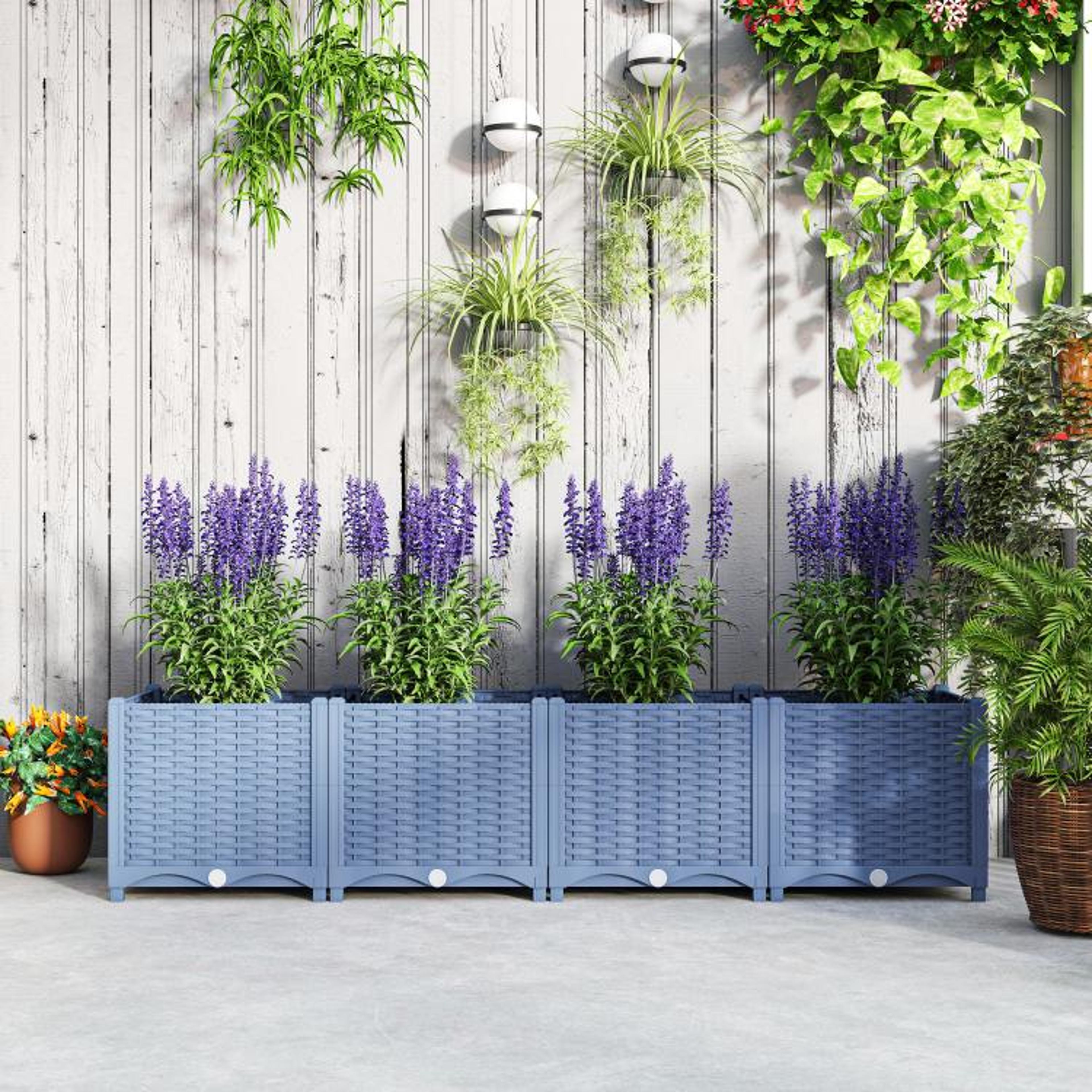 Raised Garden Bed Planter Box With Drainage Holes For Vegetables And Flowers 6