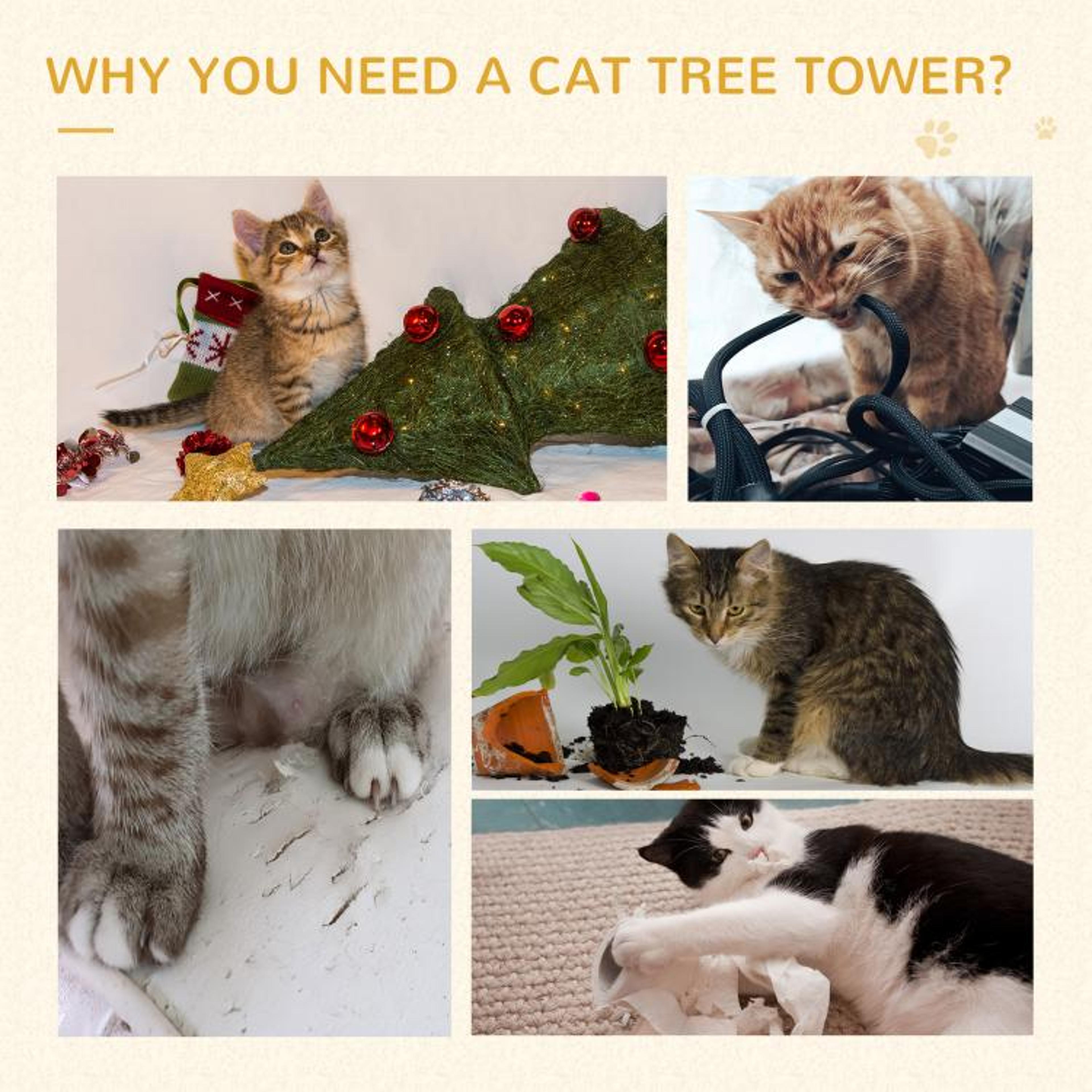 40Inch Cat Tree Tower With Spiral Perches And Scratching Posts  Gray 4