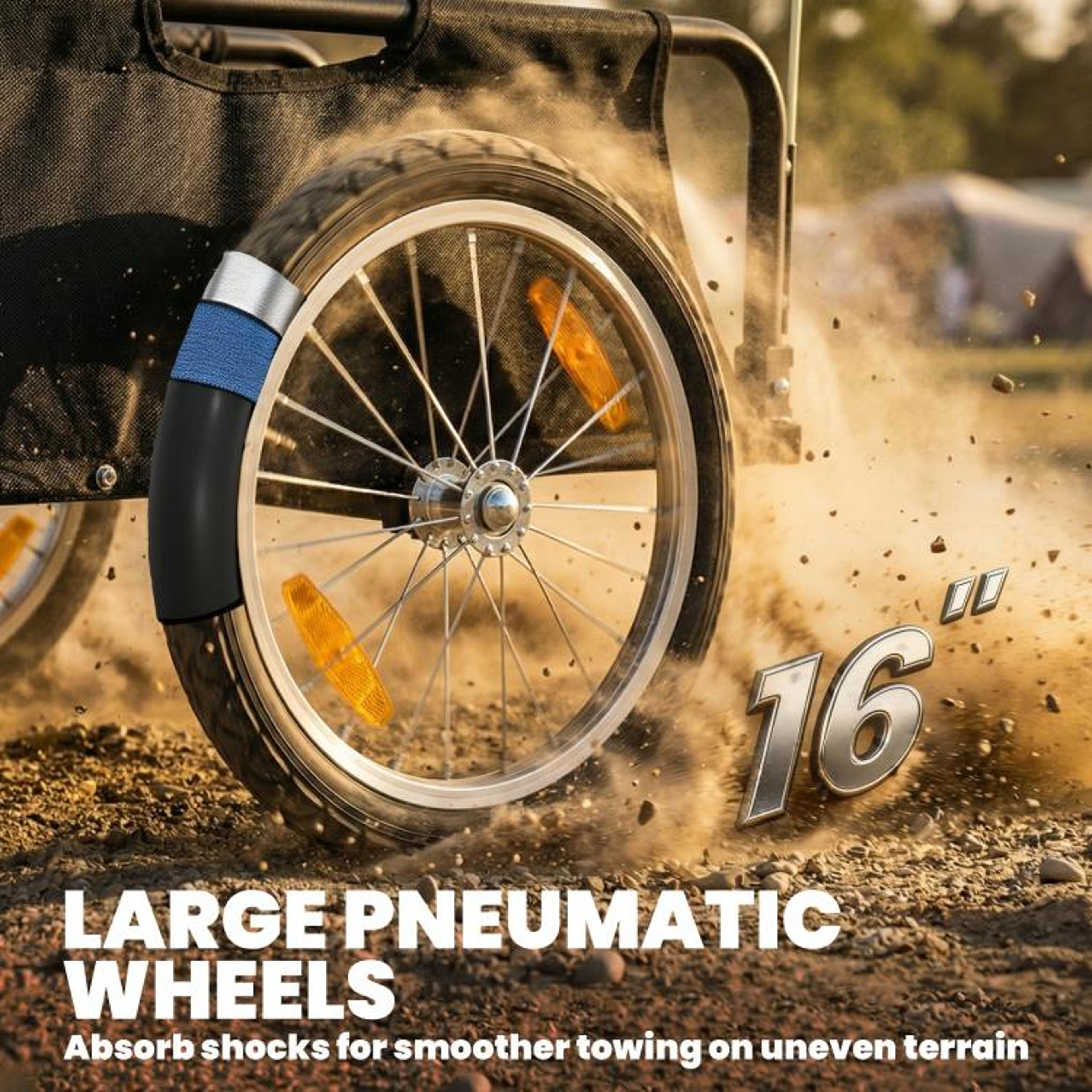 Bike Cargo Trailer With 16Inch Pneumatic Wheels And QuickRelease Design 4