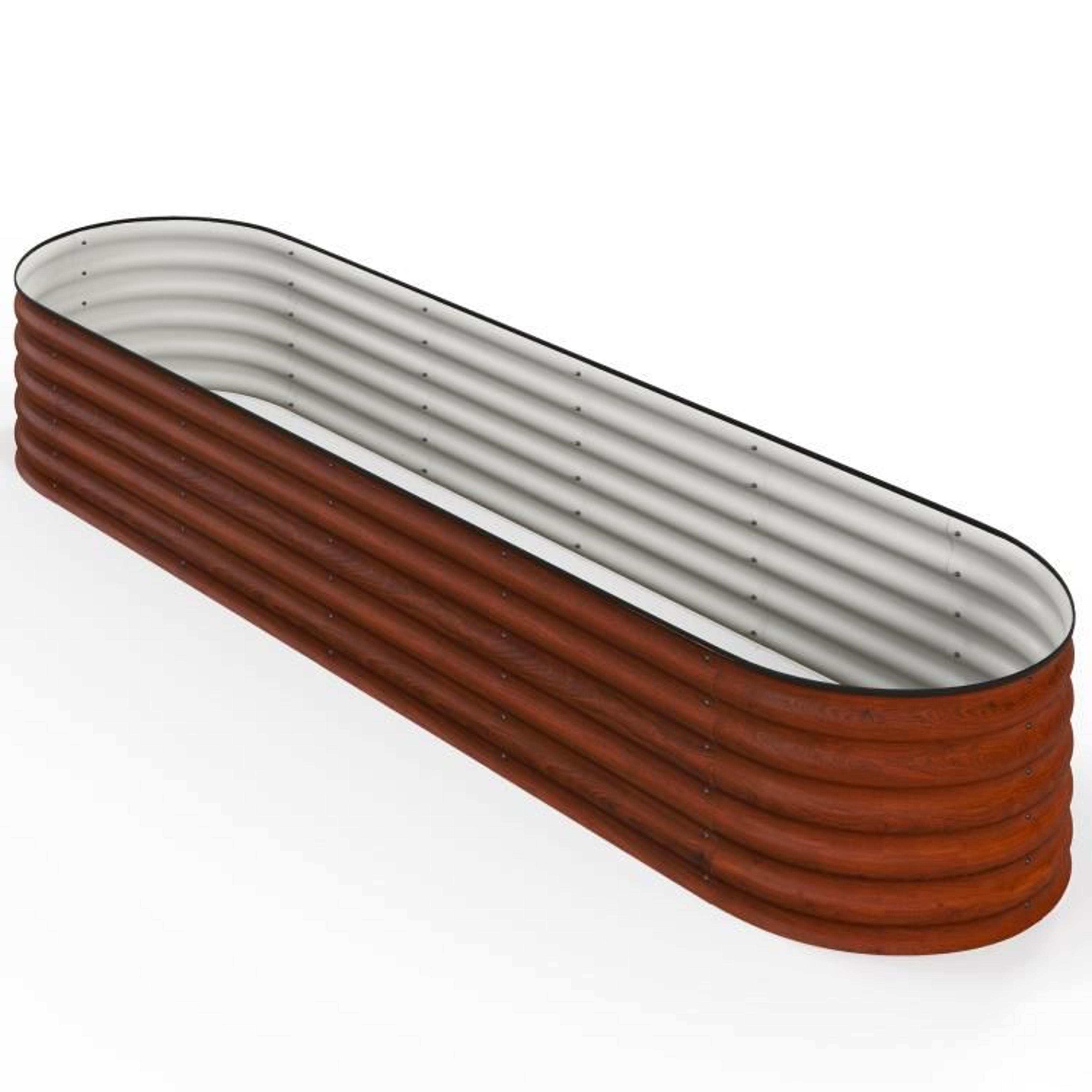 Galvanized Raised Garden Bed 79 Ft Brown Metal Planter Box With Safety Edging 1