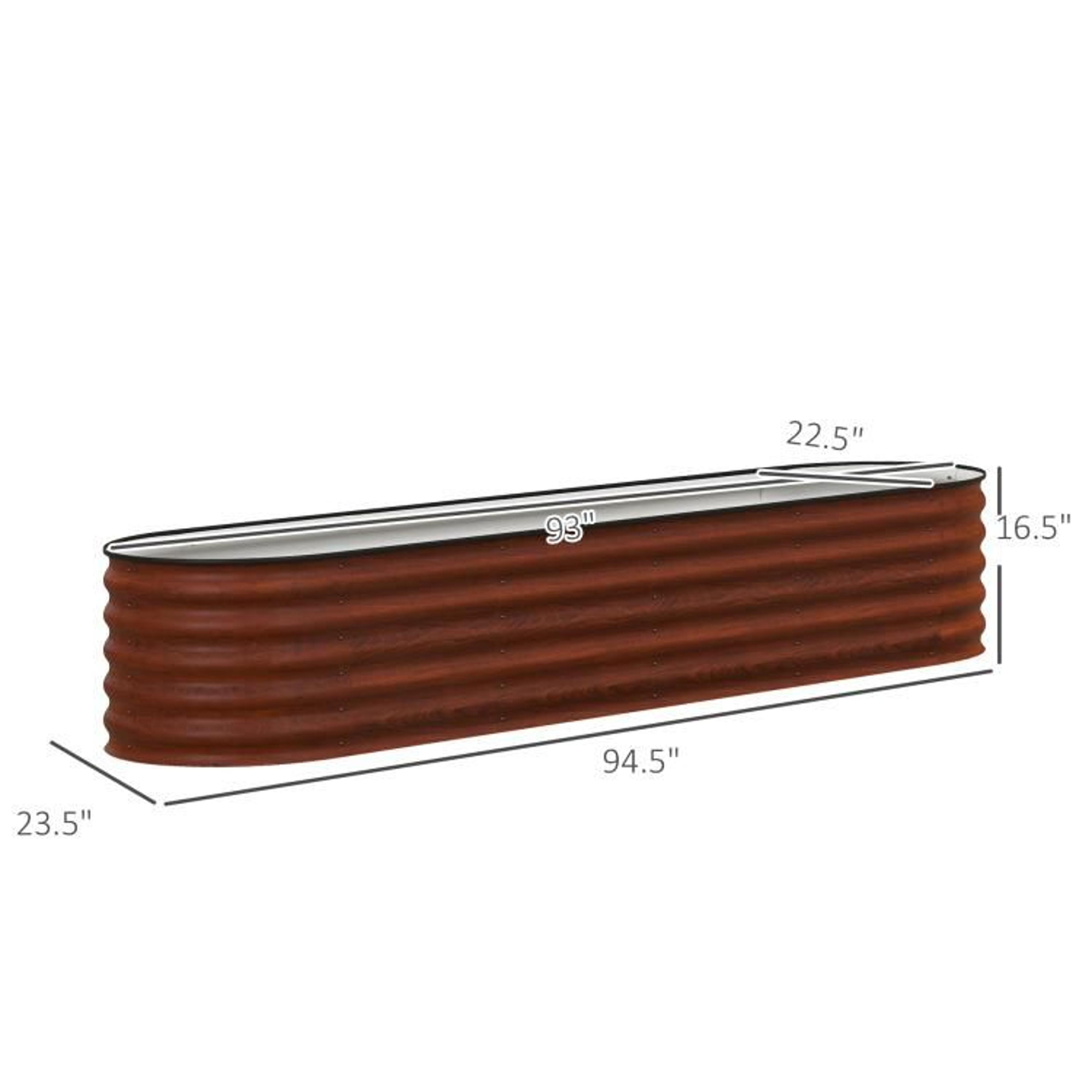 Galvanized Raised Garden Bed 79 Ft Brown Metal Planter Box With Safety Edging 4