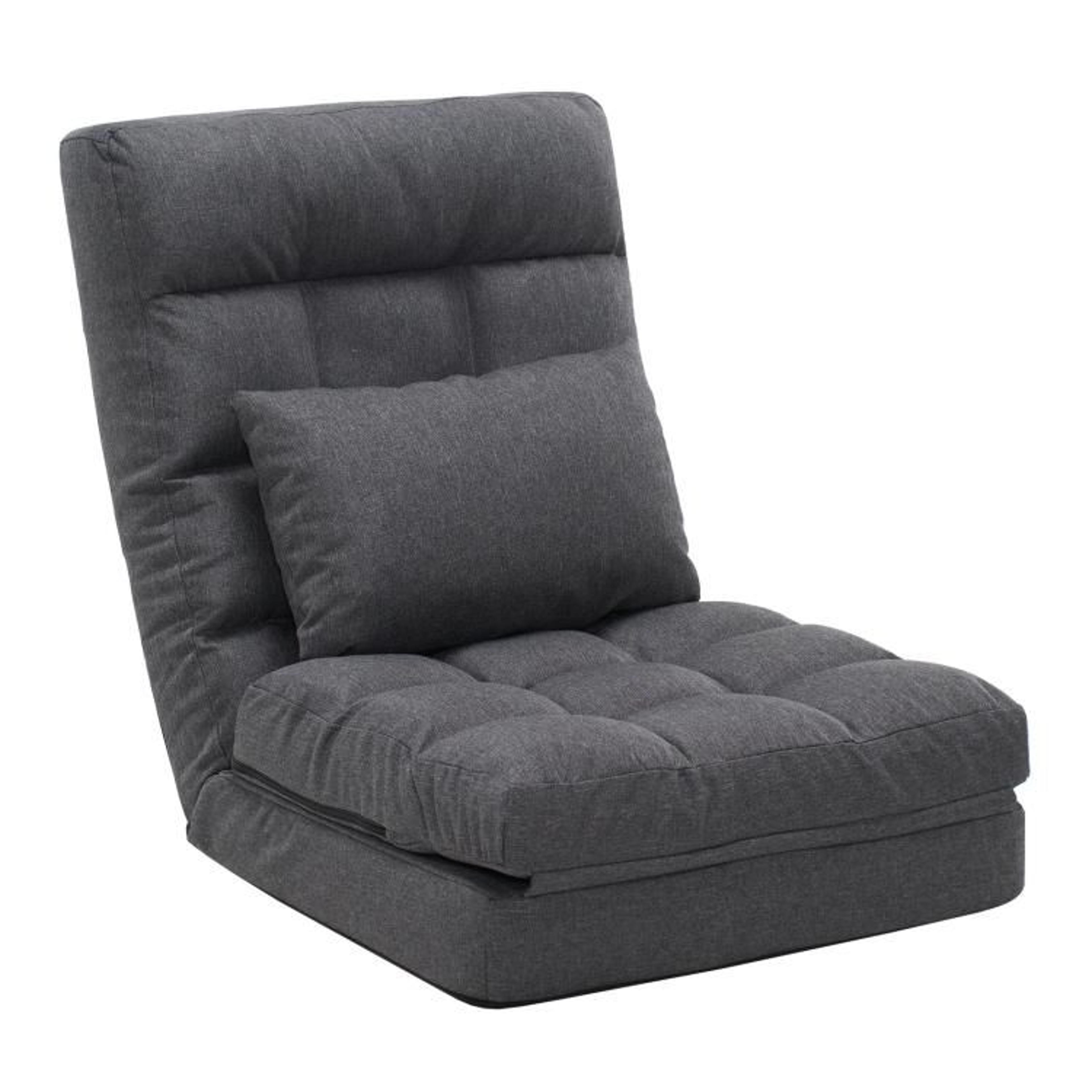 14-position adjustable floor chair with pillow folding gaming and lounge chair
