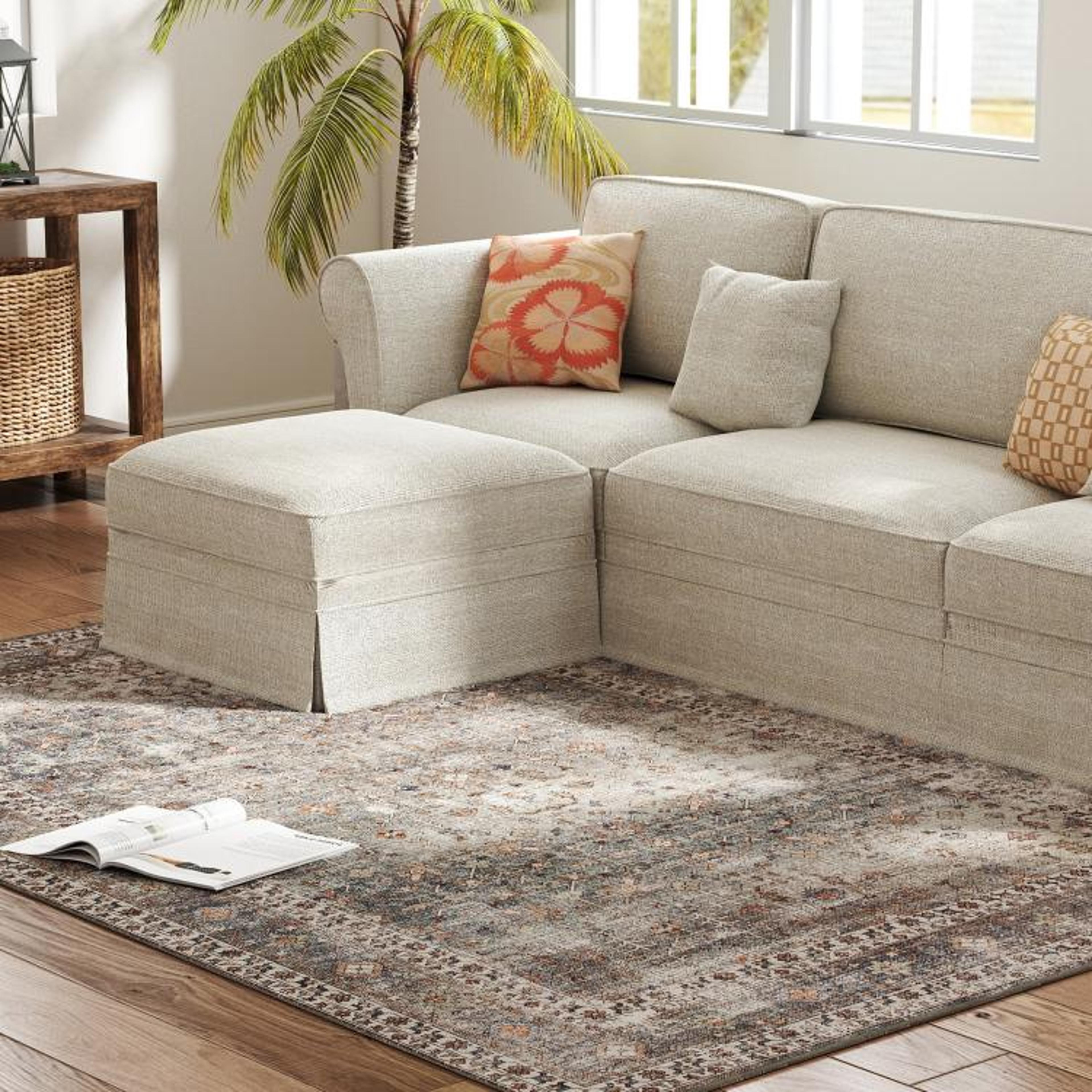Machine Washable 5x7 Area Rug With NonSlip Backing In Dark Mixed Brown 1