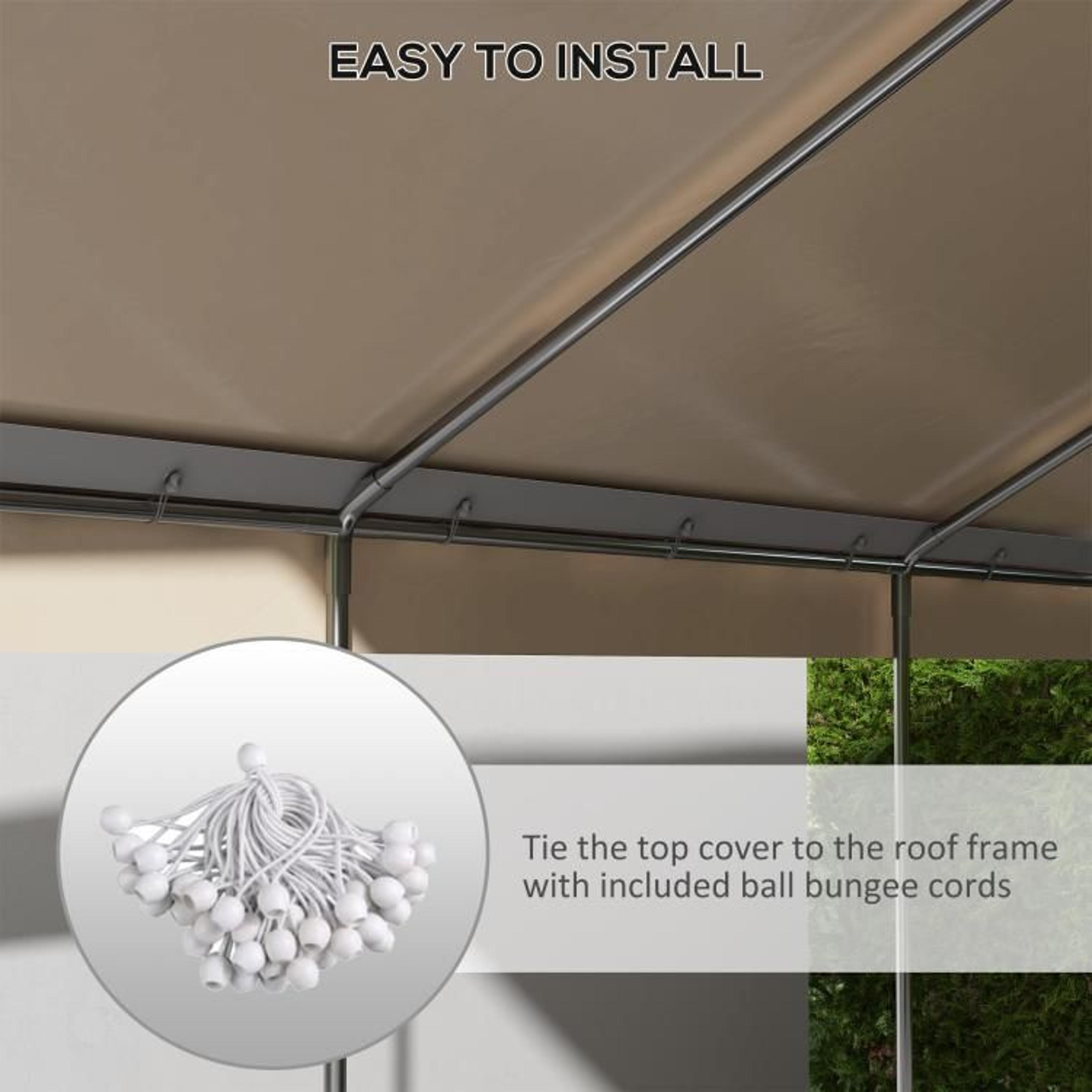 10 X 20 Ft Carport Replacement Canopy Roof UVResistant Beige Cover 4