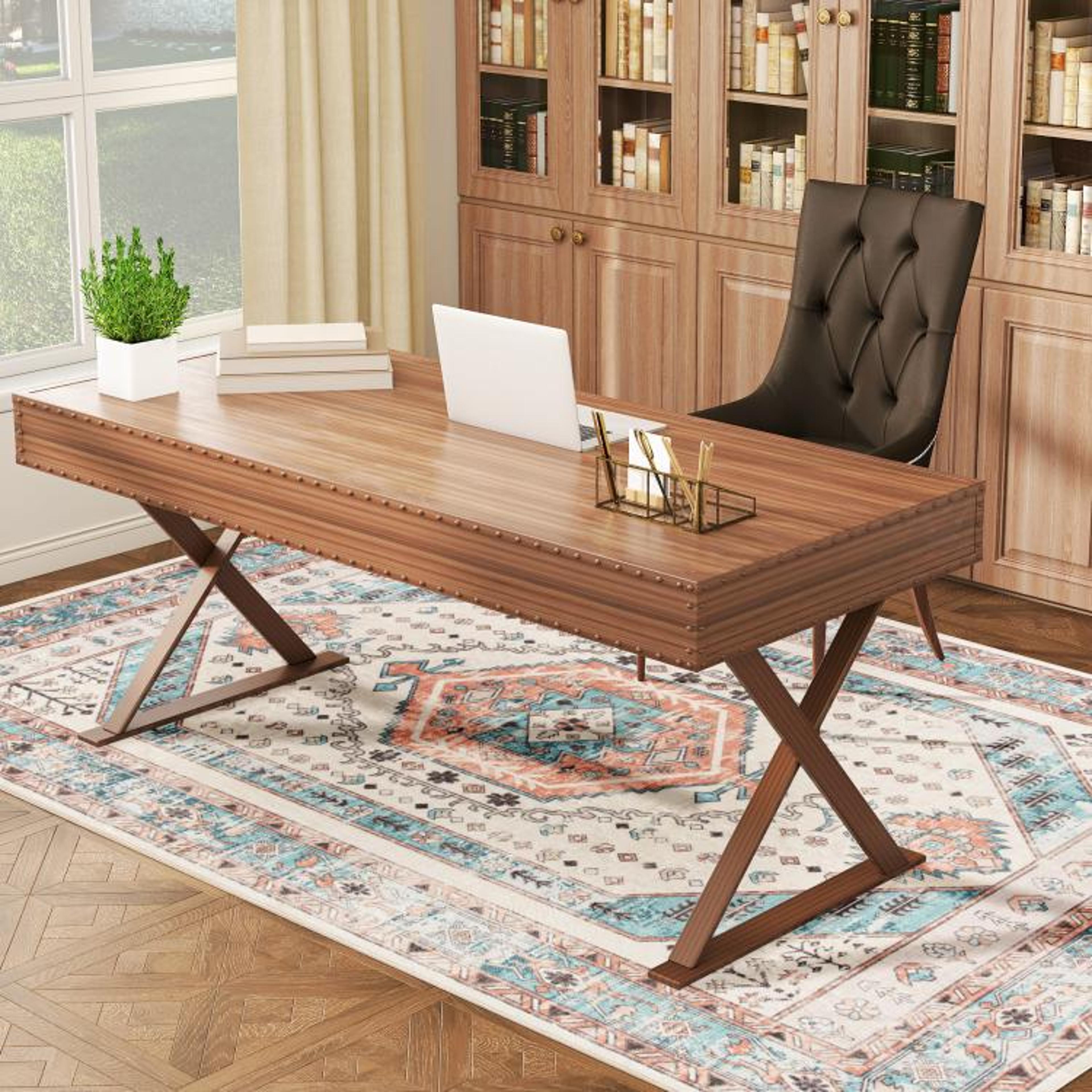4x6 Vintage Washable Area Rug With NonSlip Backing In Brown And Blue 3